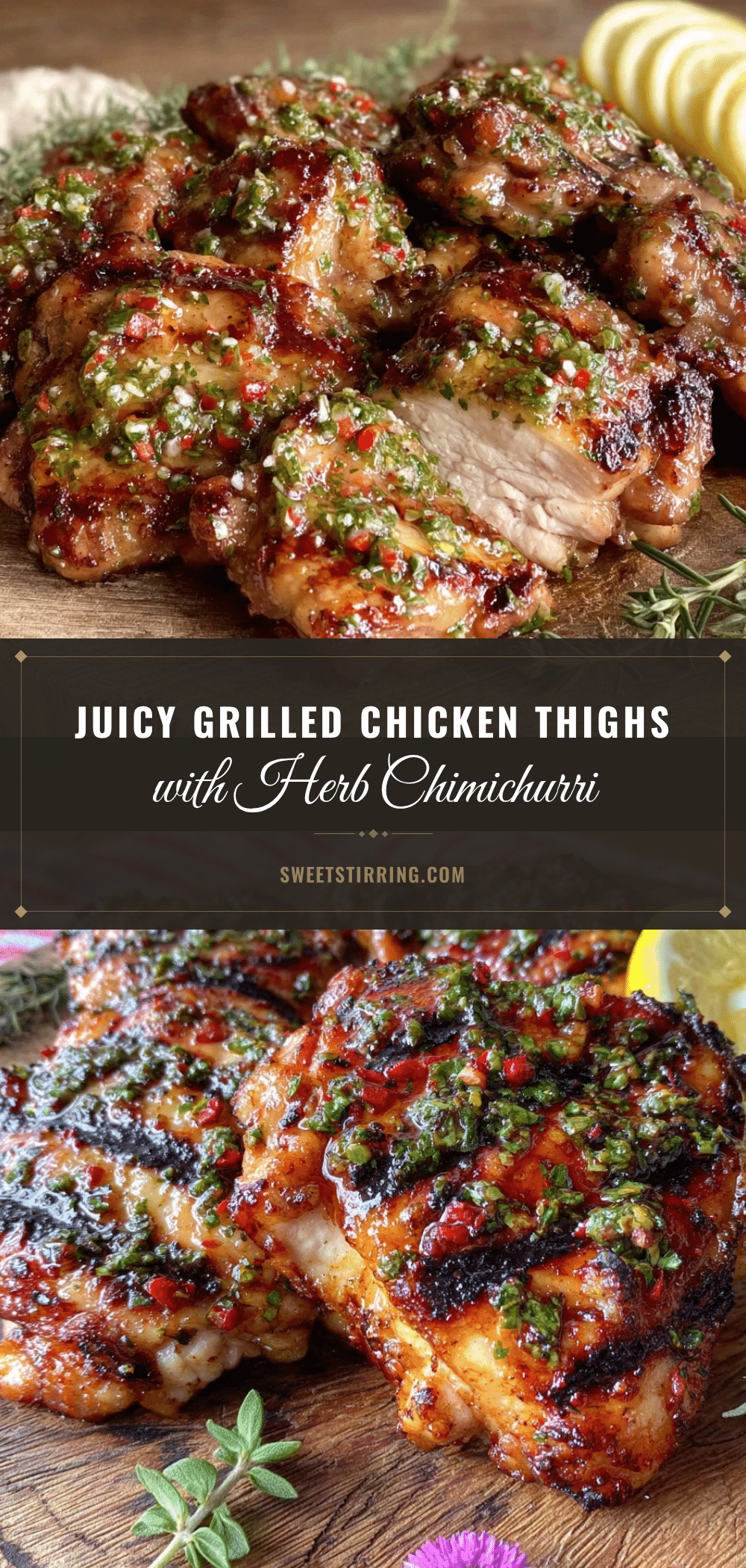 grilled chicken thighs with herb chimichurri recipe