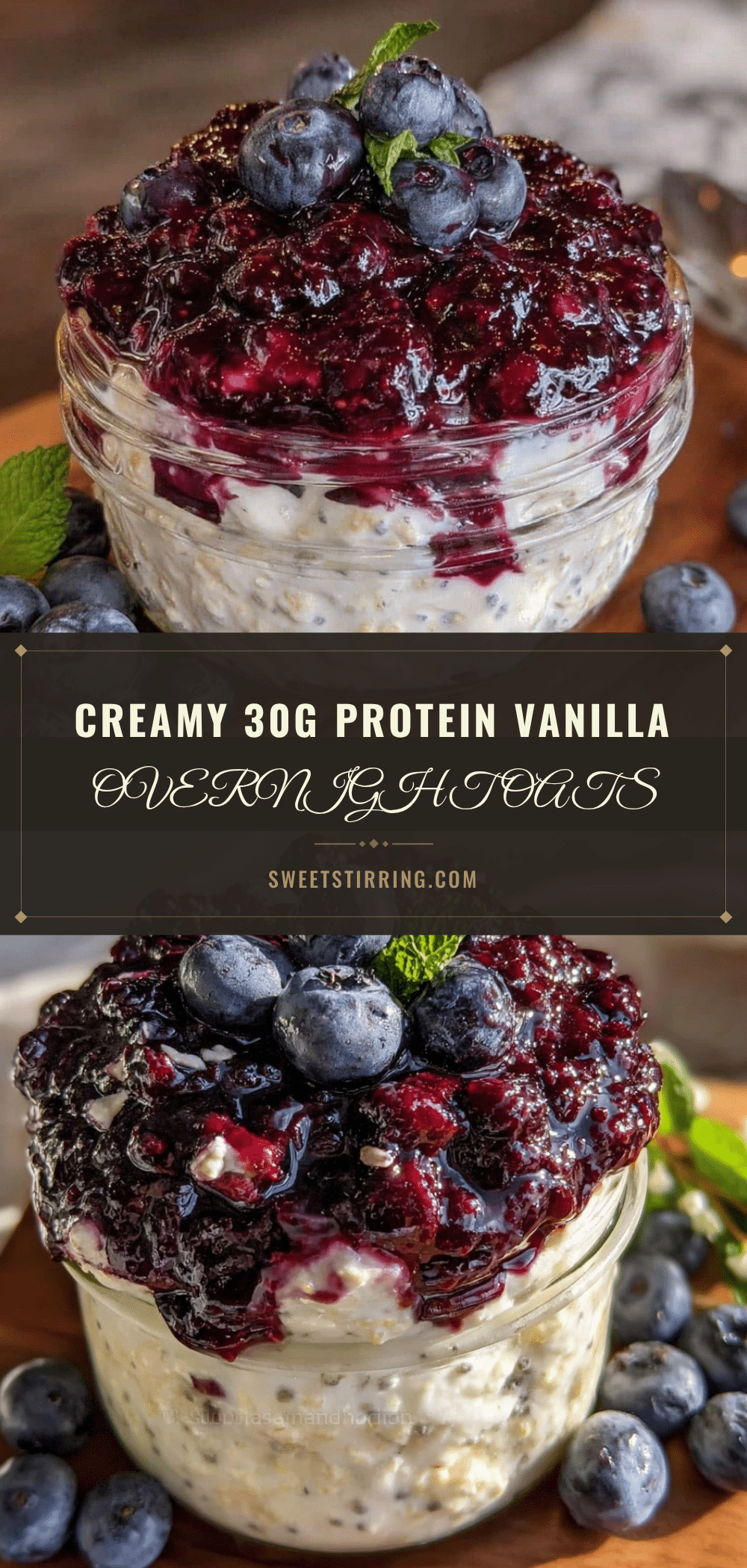 healthy 30g protein overnight oats recipe