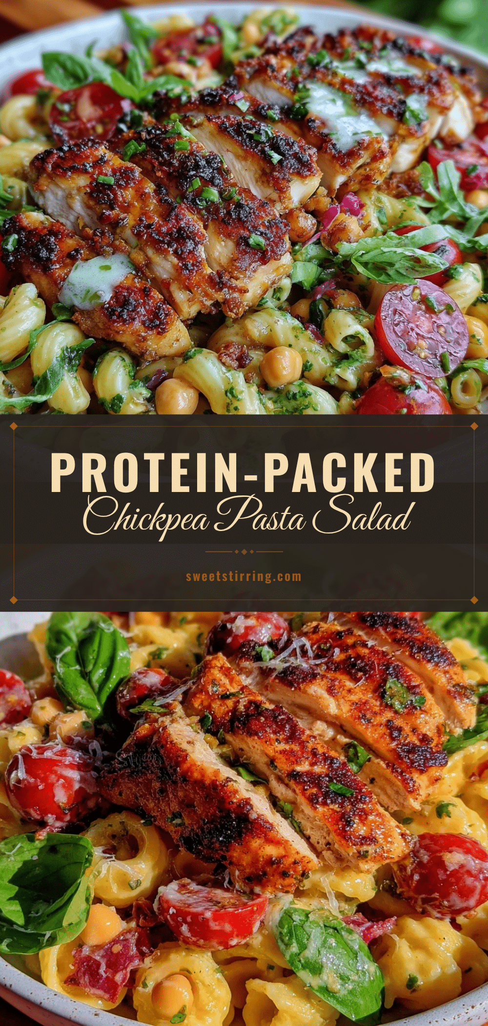healthy high-protein chickpea pasta salad recipe