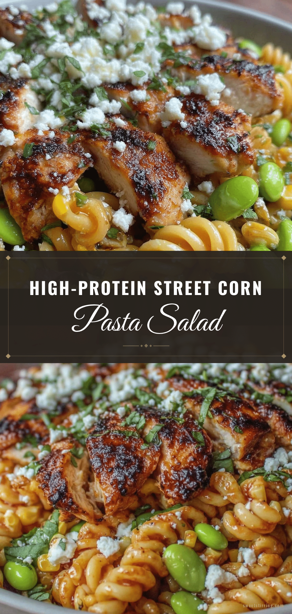 Healthy High-Protein Street Corn Pasta Salad recipe