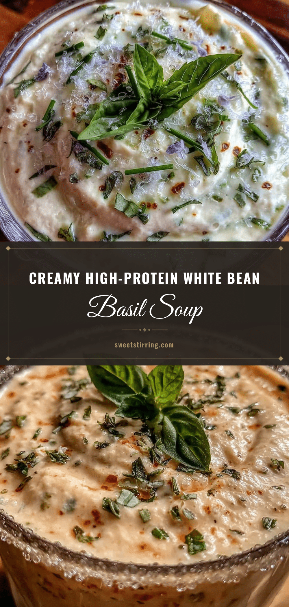 healthy high-protein white bean and basil cold soup recipe