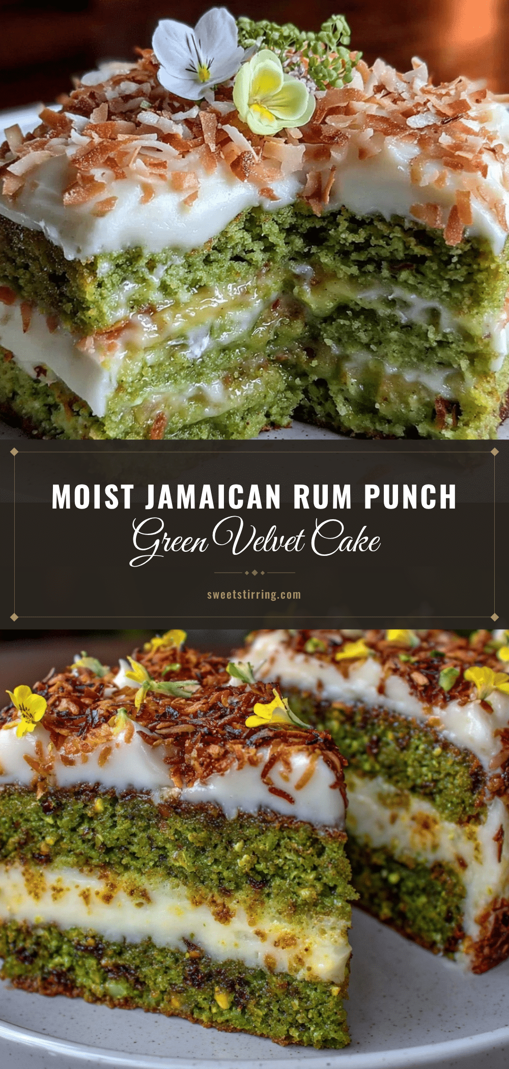 Jamaican Rum Punch Green Velvet Layer Cake recipe