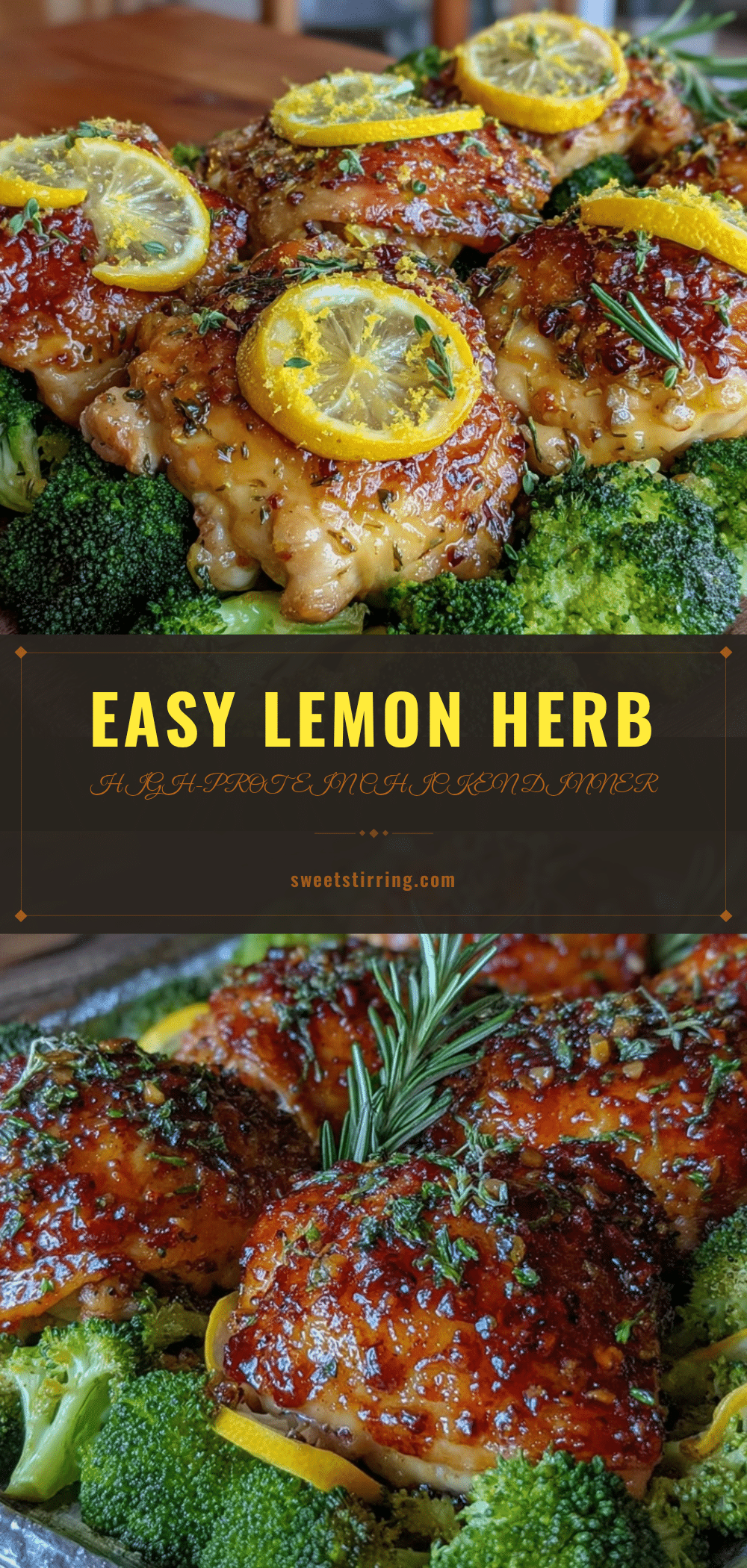 lemon herb chicken and broccoli sheet pan dinner recipe