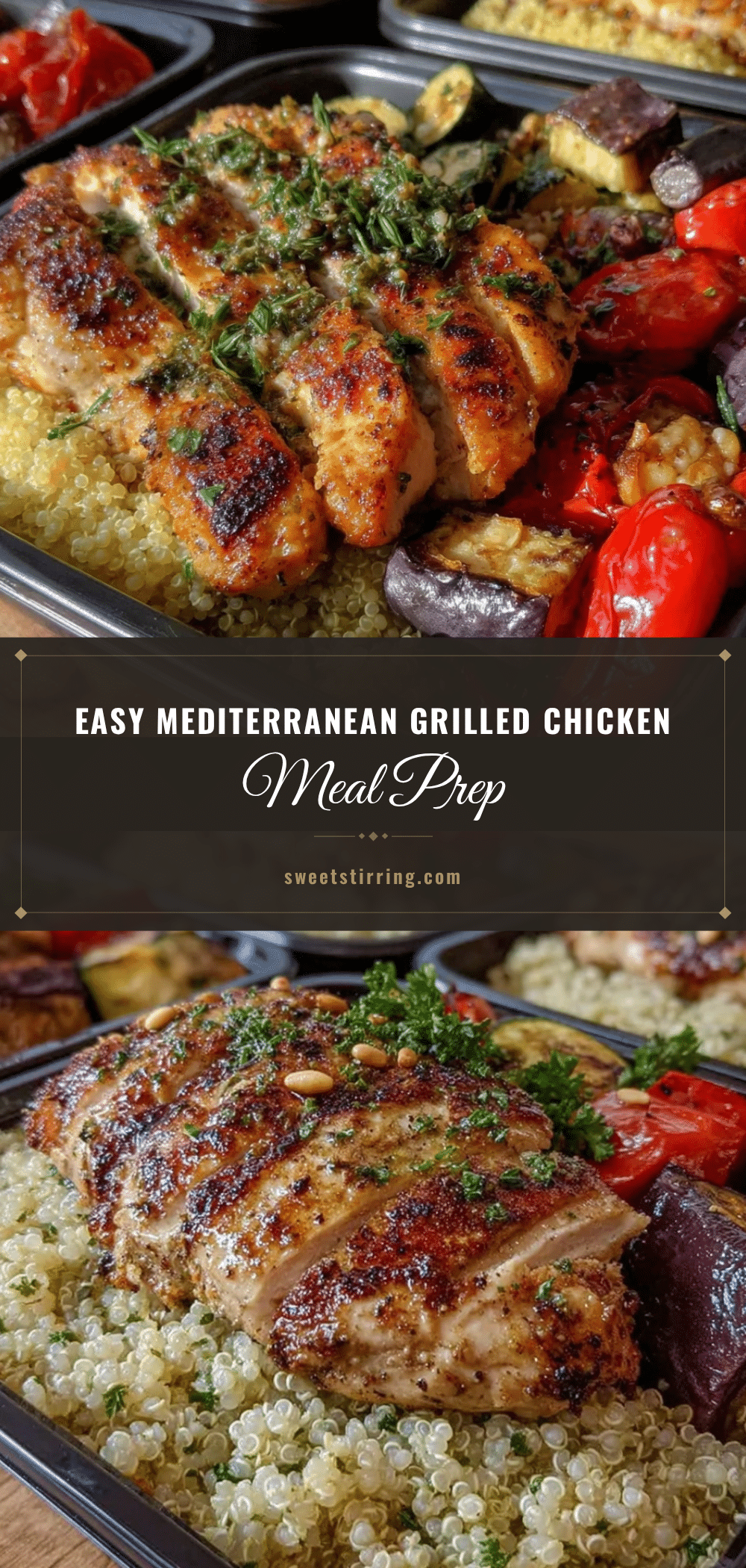 Mediterranean grilled chicken meal prep recipe
