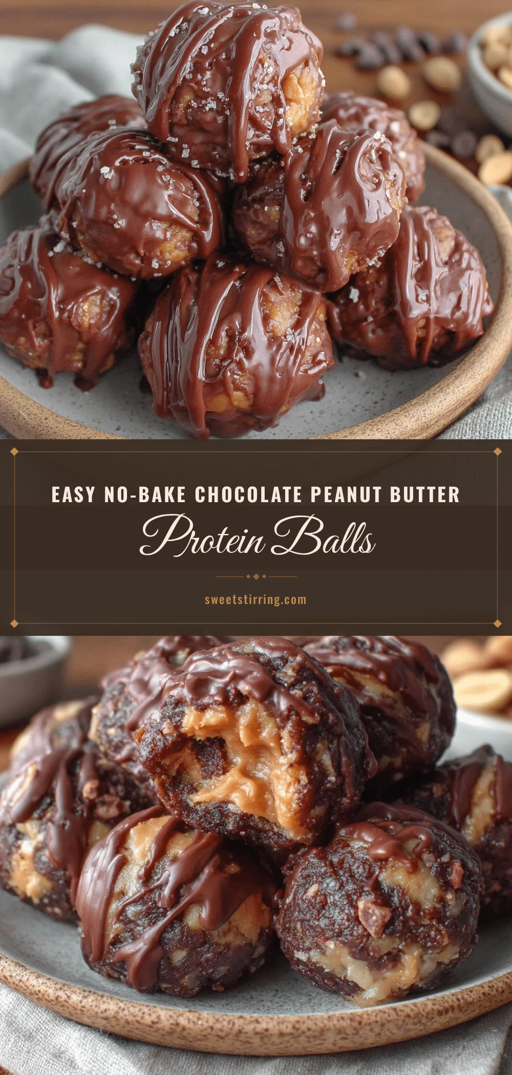 no-bake chocolate peanut butter protein balls recipe