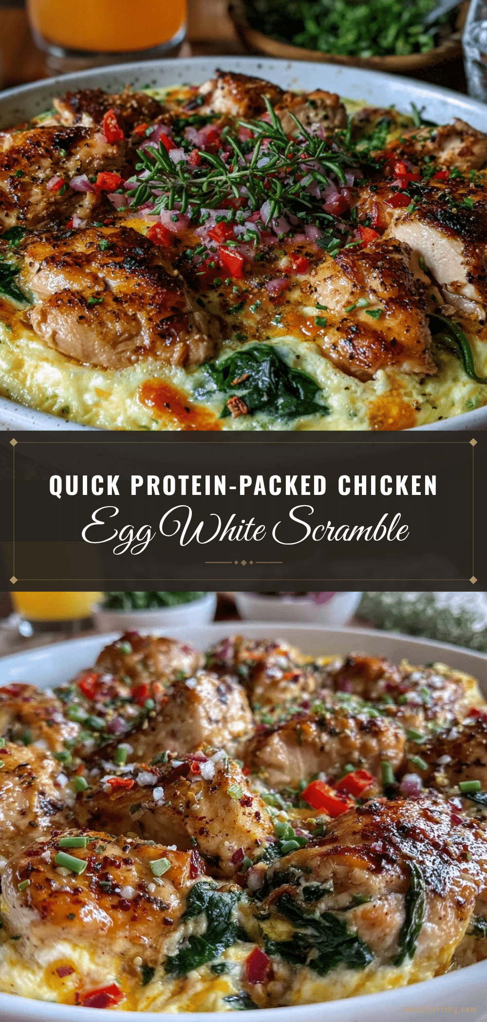 one-pan chicken and egg white scramble recipe