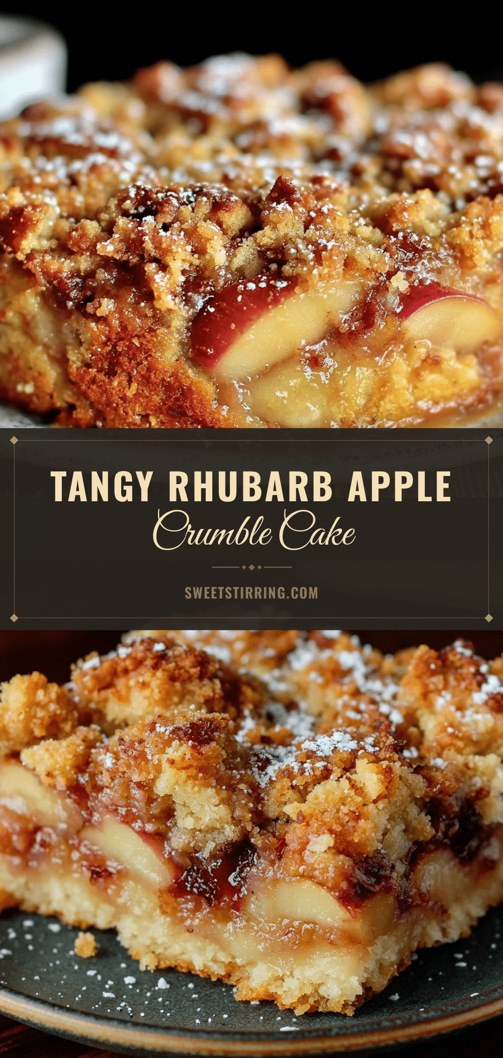 Polish rhubarb szarlotka apple crumble cake recipe