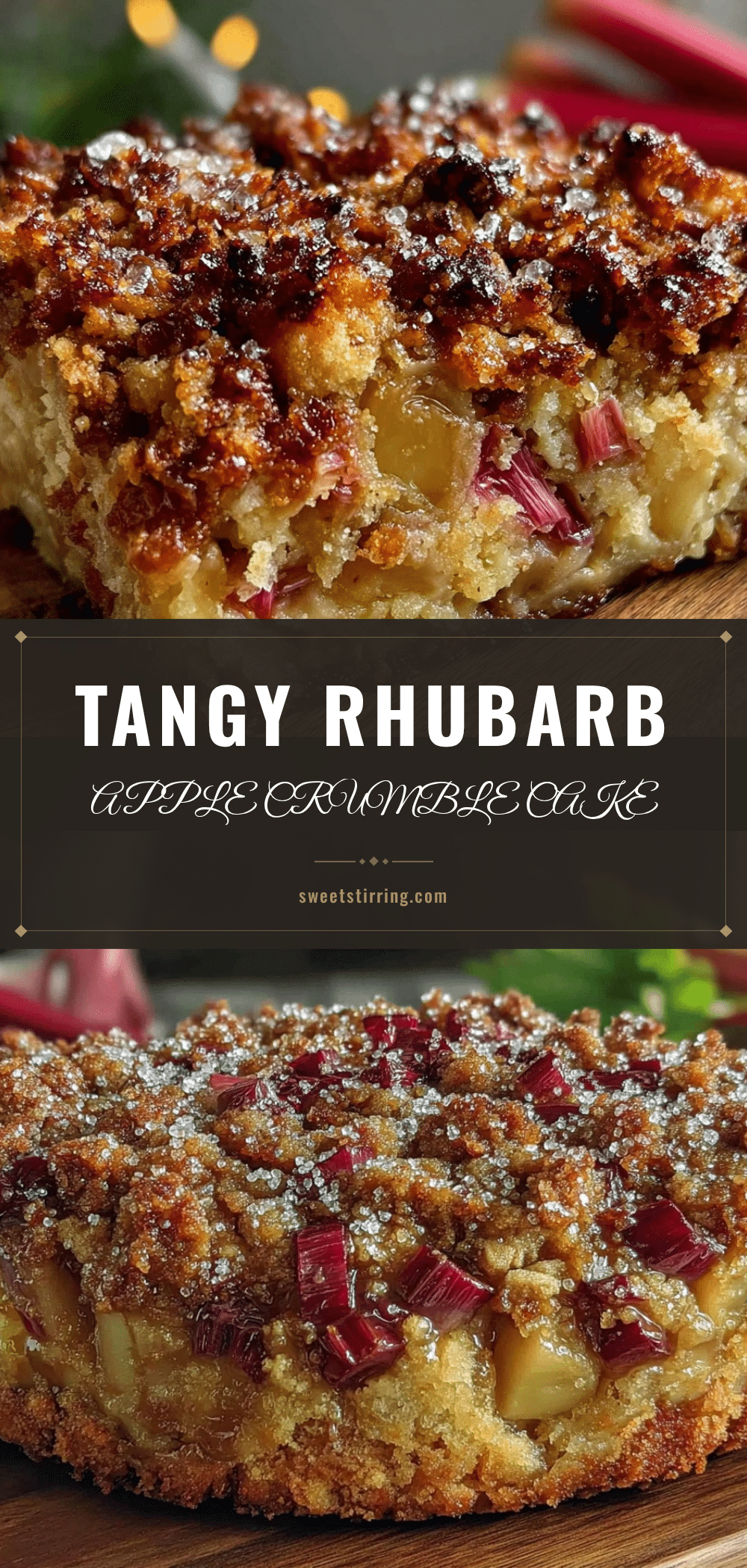 Polish rhubarb szarlotka apple crumble cake recipe