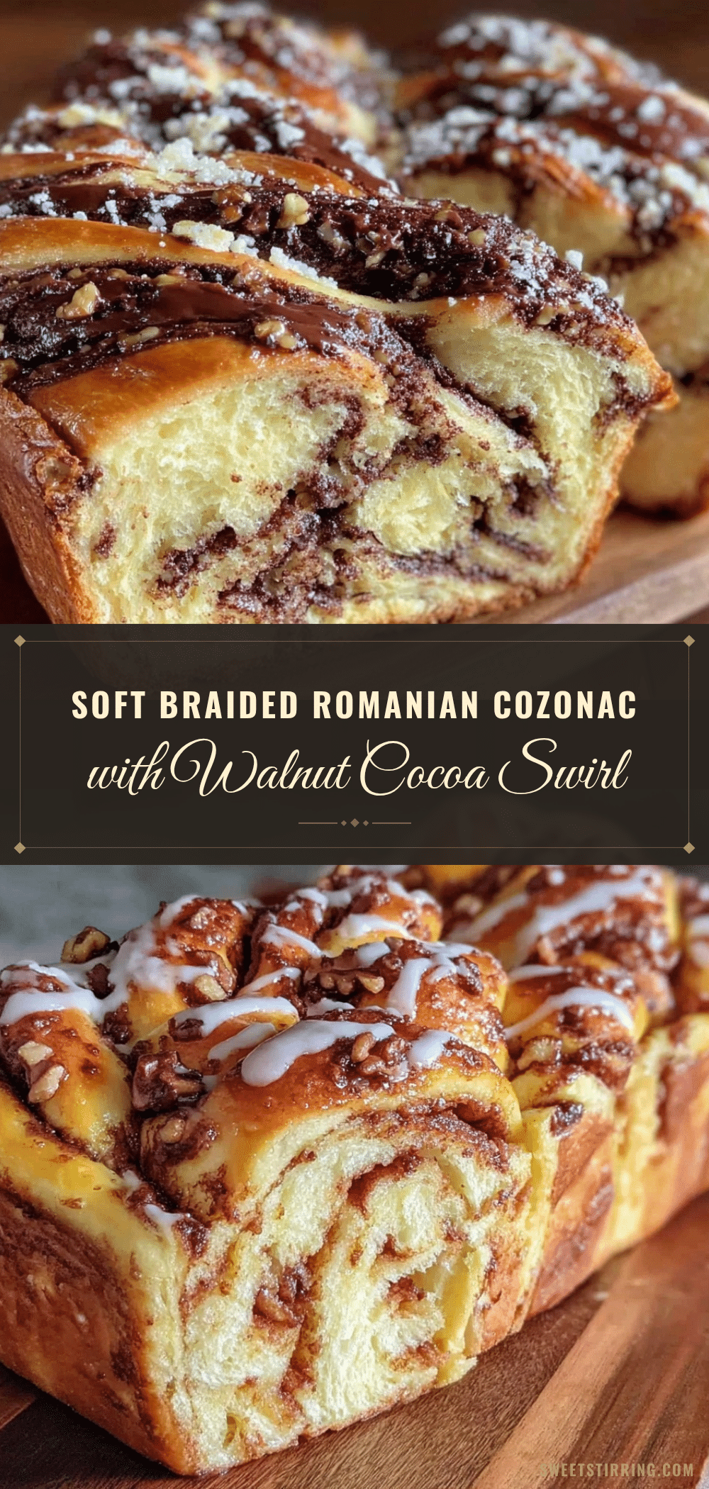 Romanian cozonac walnut and cocoa swirl bread recipe
