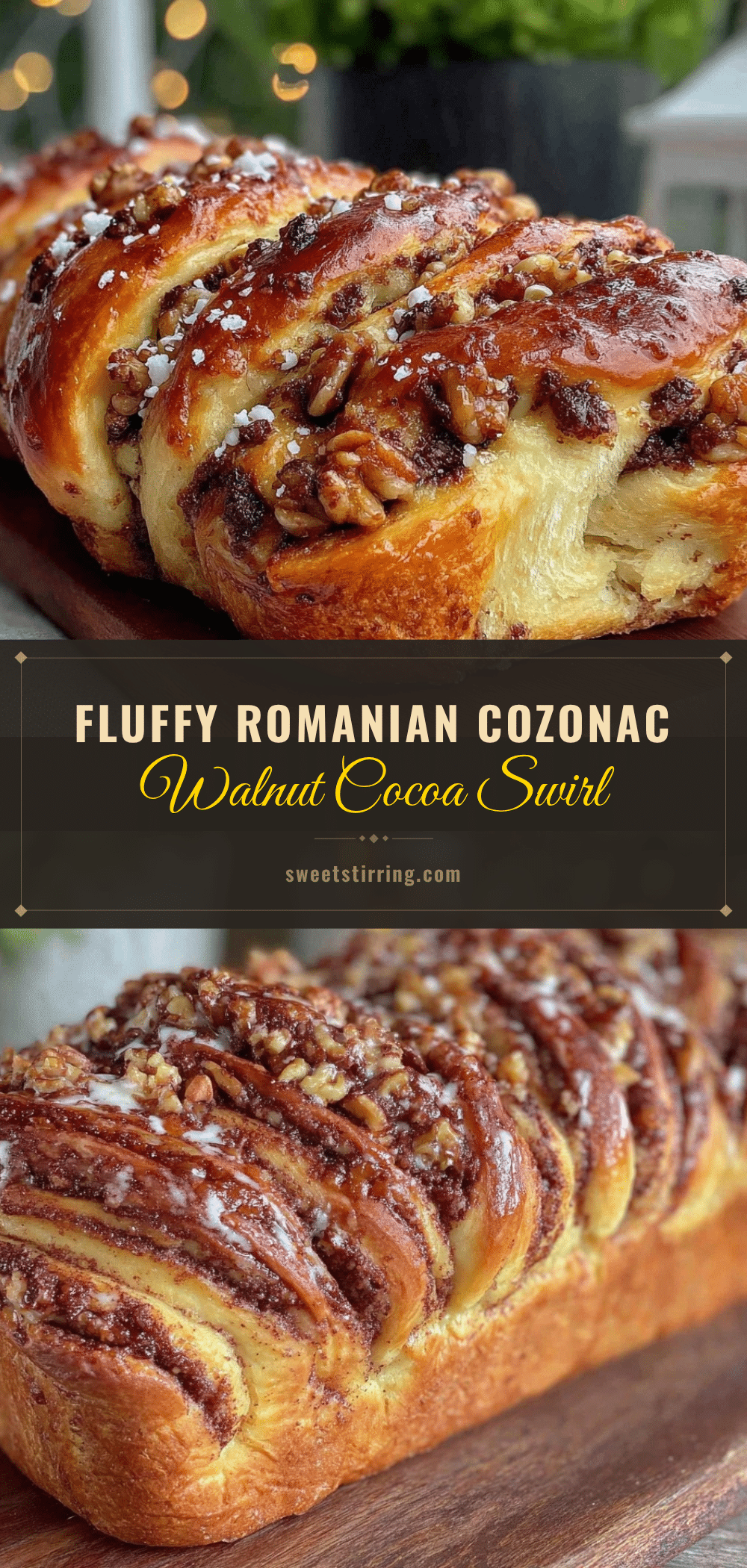 Romanian cozonac walnut cocoa swirl bread recipe