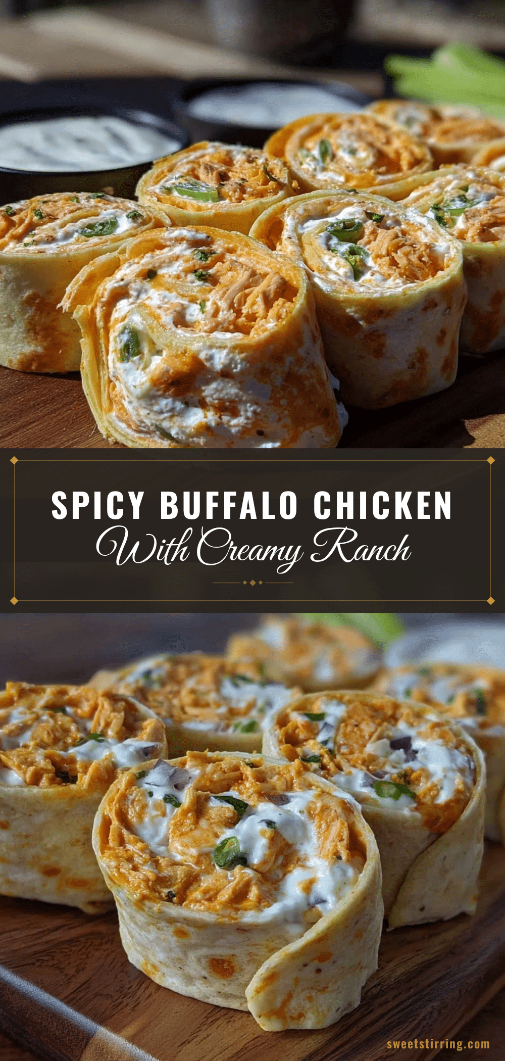 buffalo chicken pinwheel wraps recipe