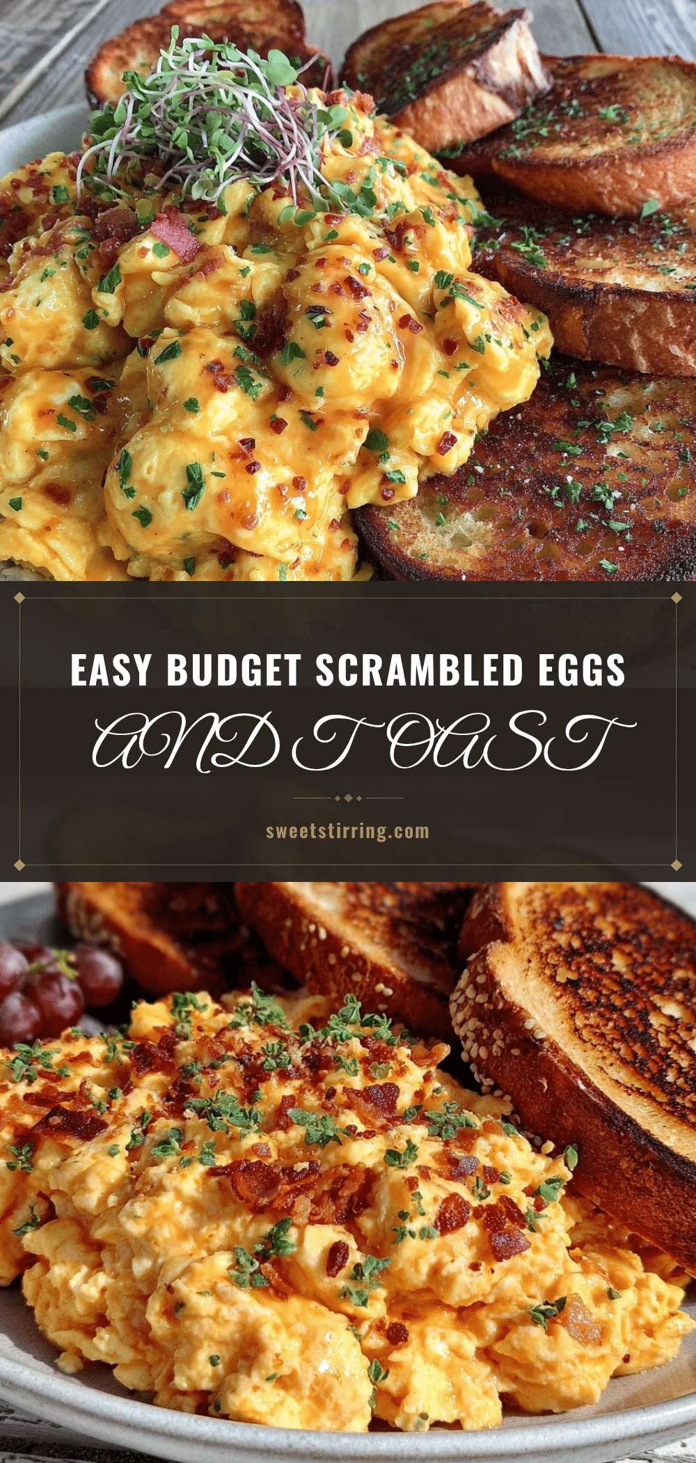 easy budget scrambled eggs and toast brunch recipe