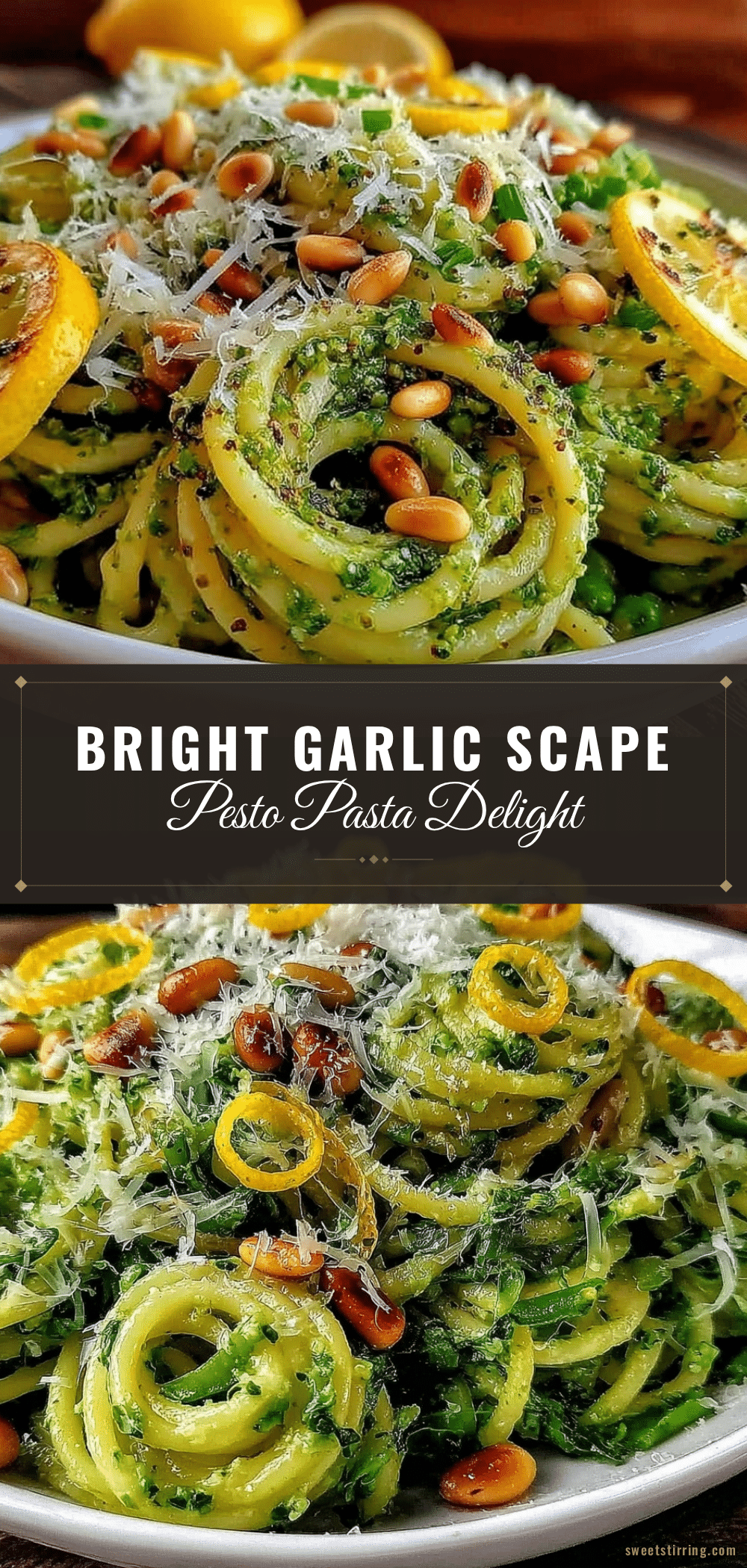 fresh garlic scape pesto pasta recipe