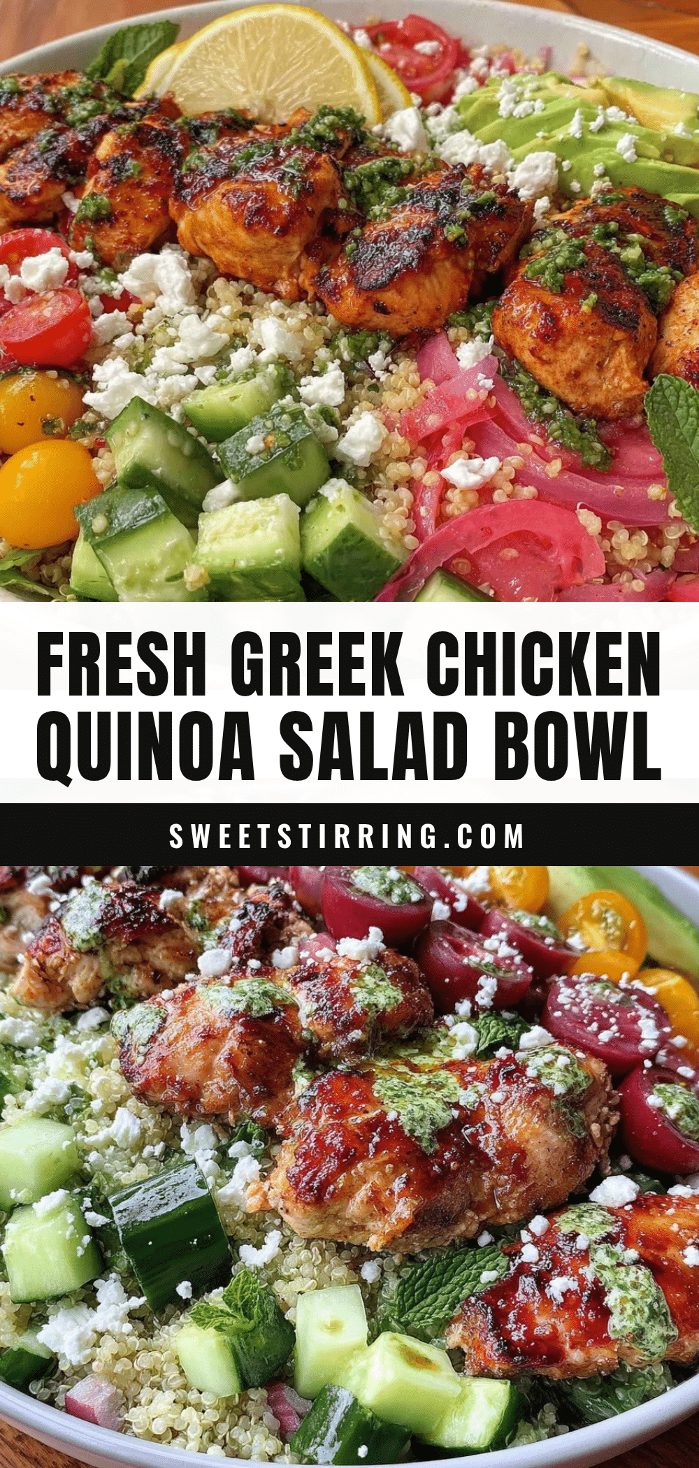 Fresh Greek Chicken Quinoa Salad recipe