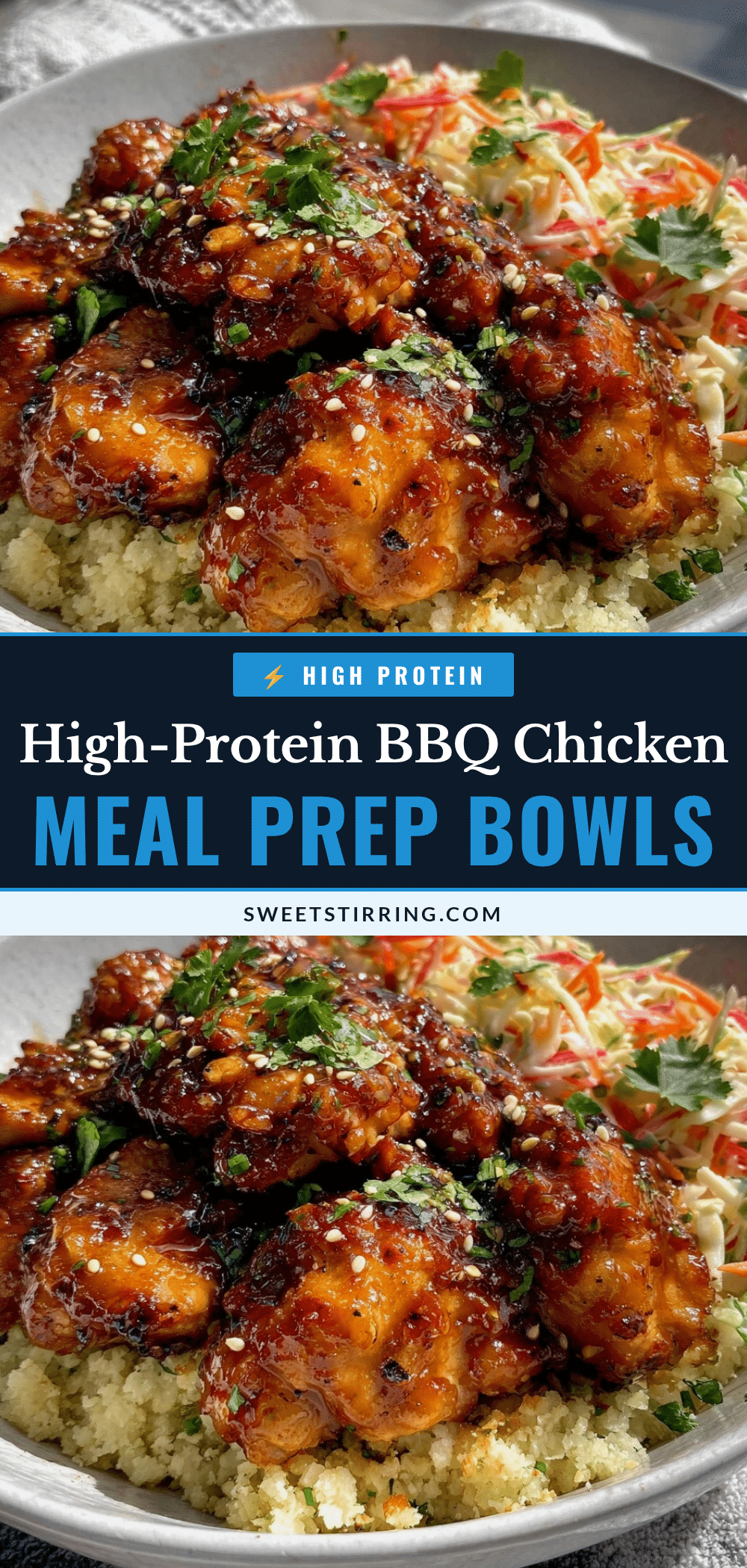 healthy high-protein bbq chicken meal prep bowls recipe