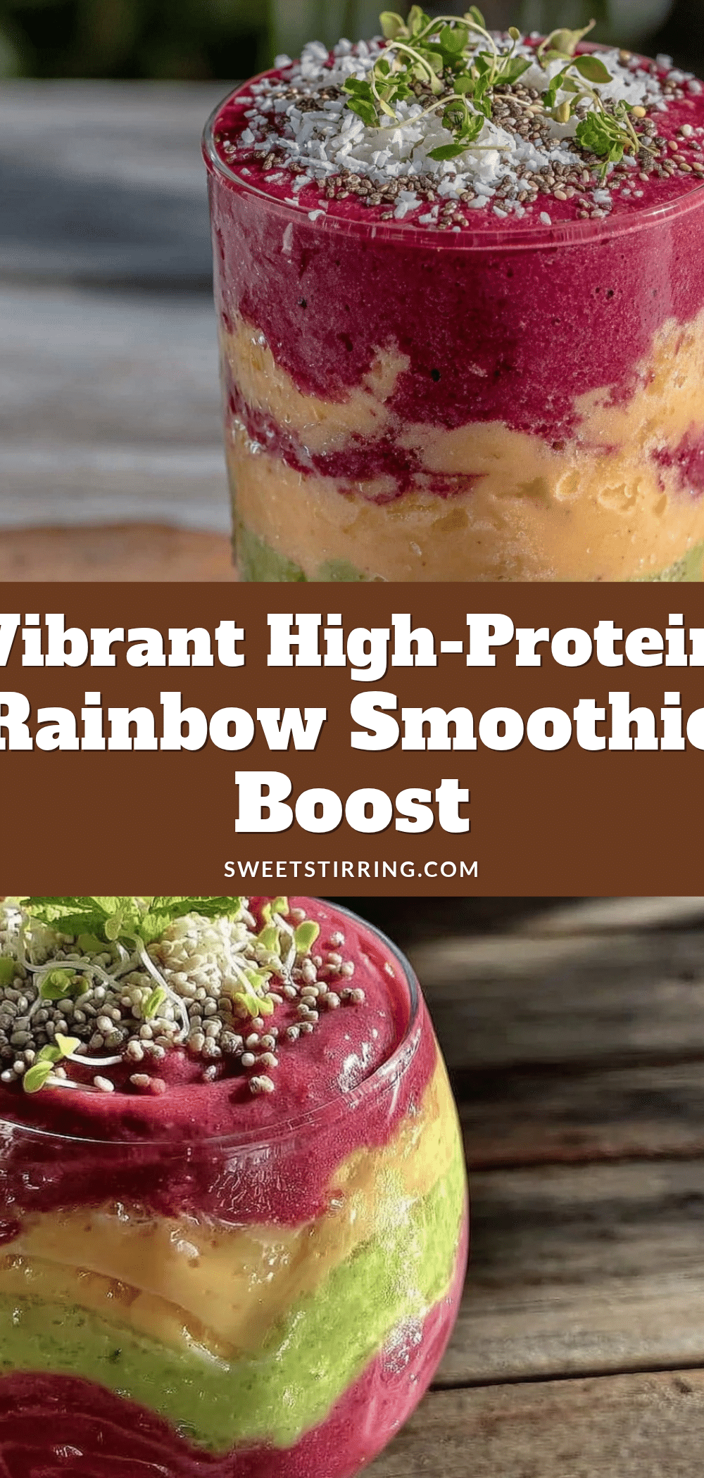 healthy high-protein rainbow smoothie recipe