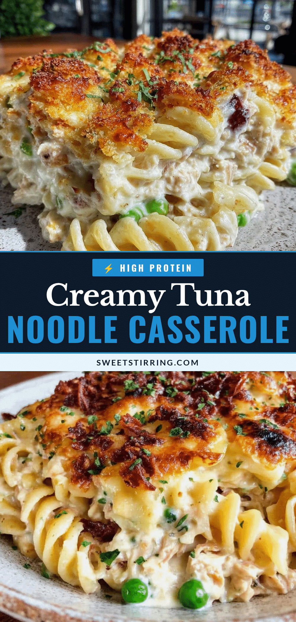 healthy high-protein tuna noodle casserole recipe