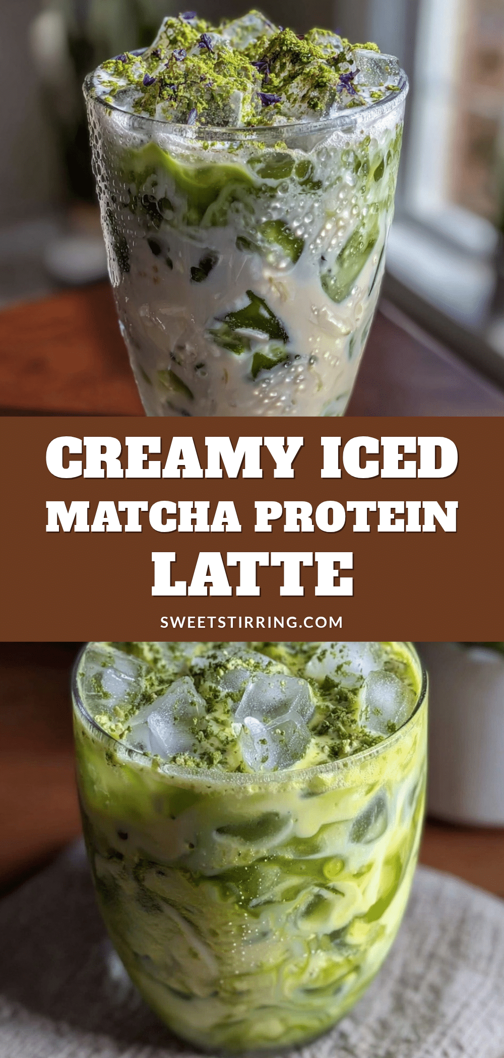 healthy iced matcha protein latte recipe