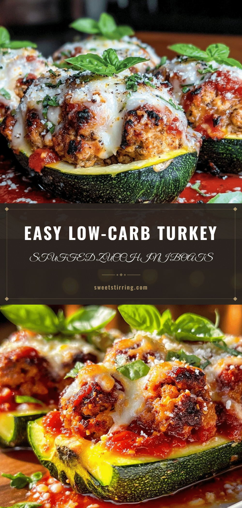 low carb ground turkey stuffed zucchini boats recipe