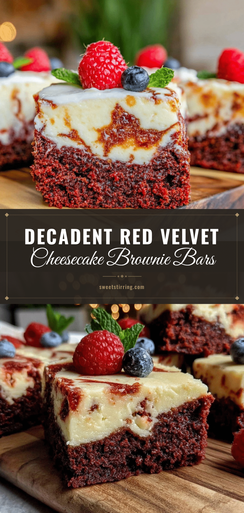 red velvet cheesecake brownie bars recipe
