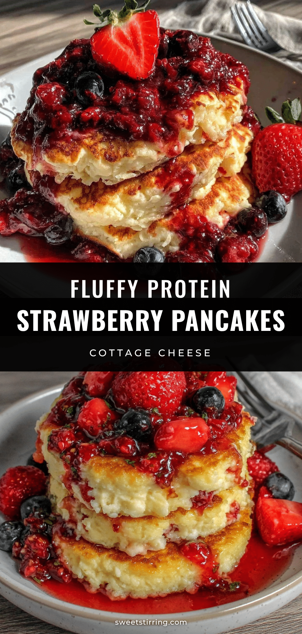 strawberry cottage cheese pancakes recipe