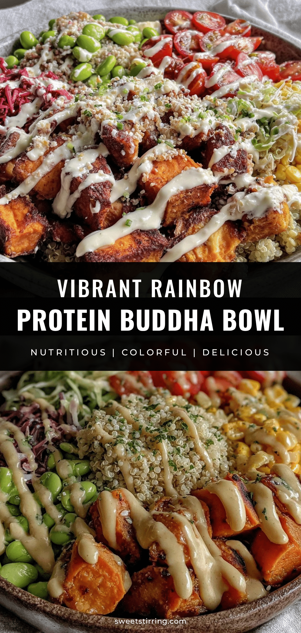 wholesome rainbow protein buddha bowl recipe