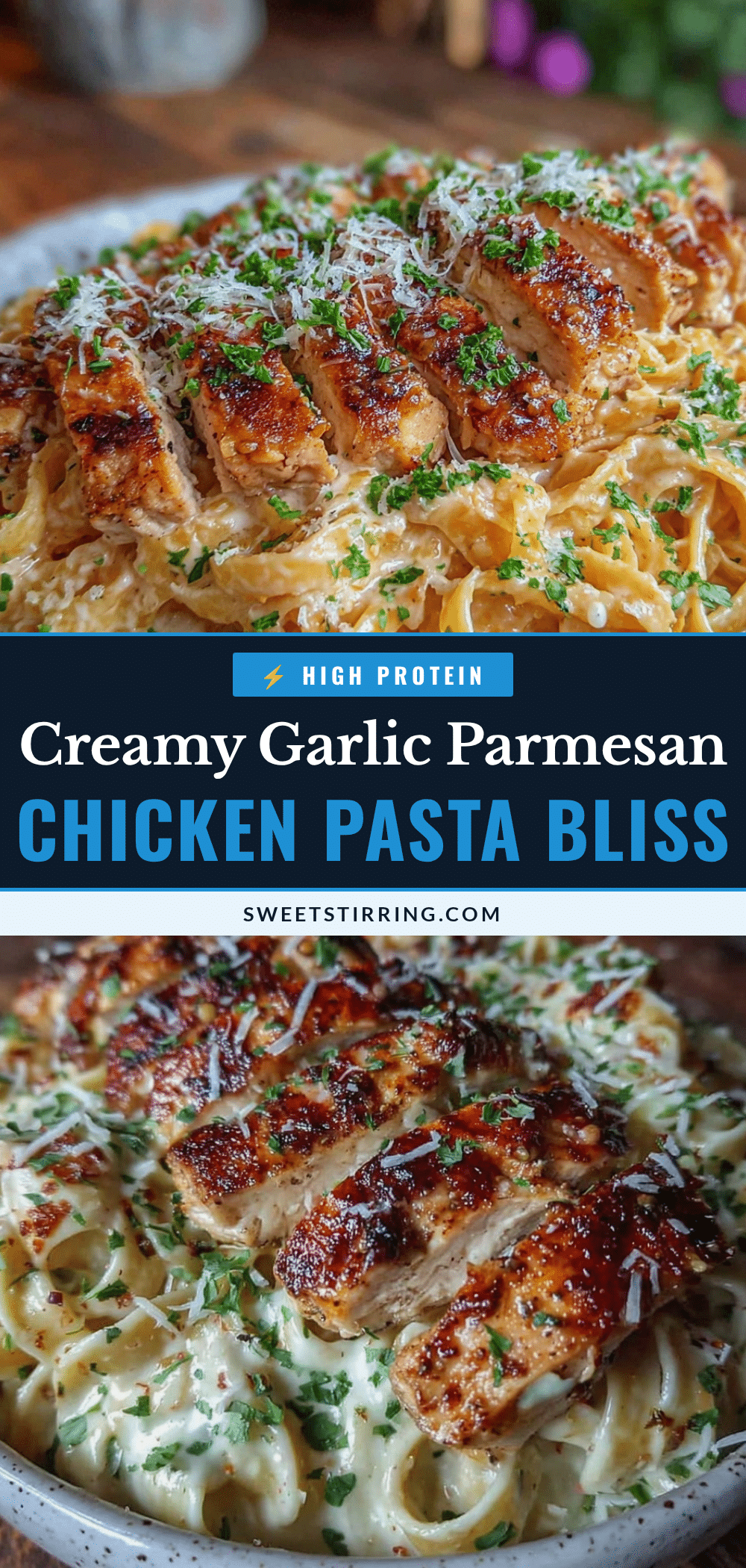 creamy garlic parmesan pasta with chicken recipe