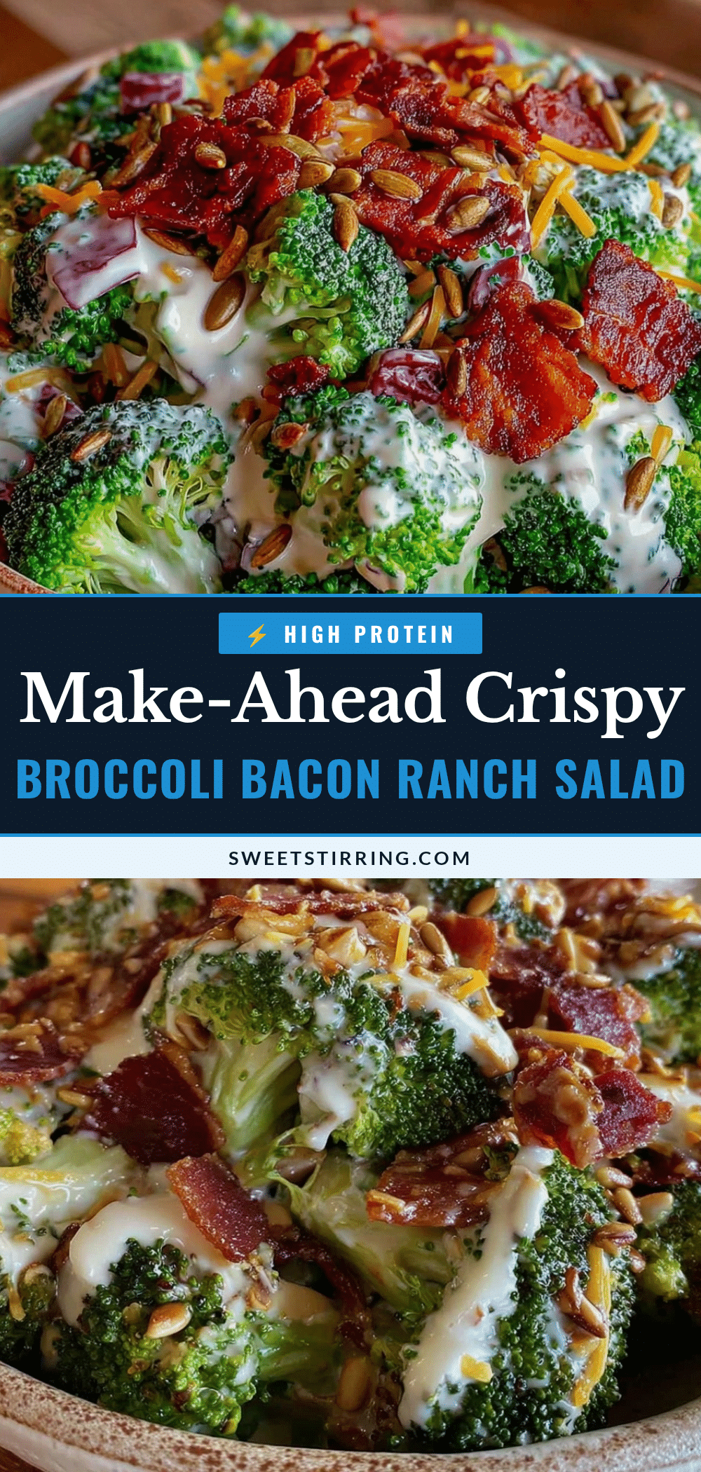 crispy broccoli bacon ranch salad recipe