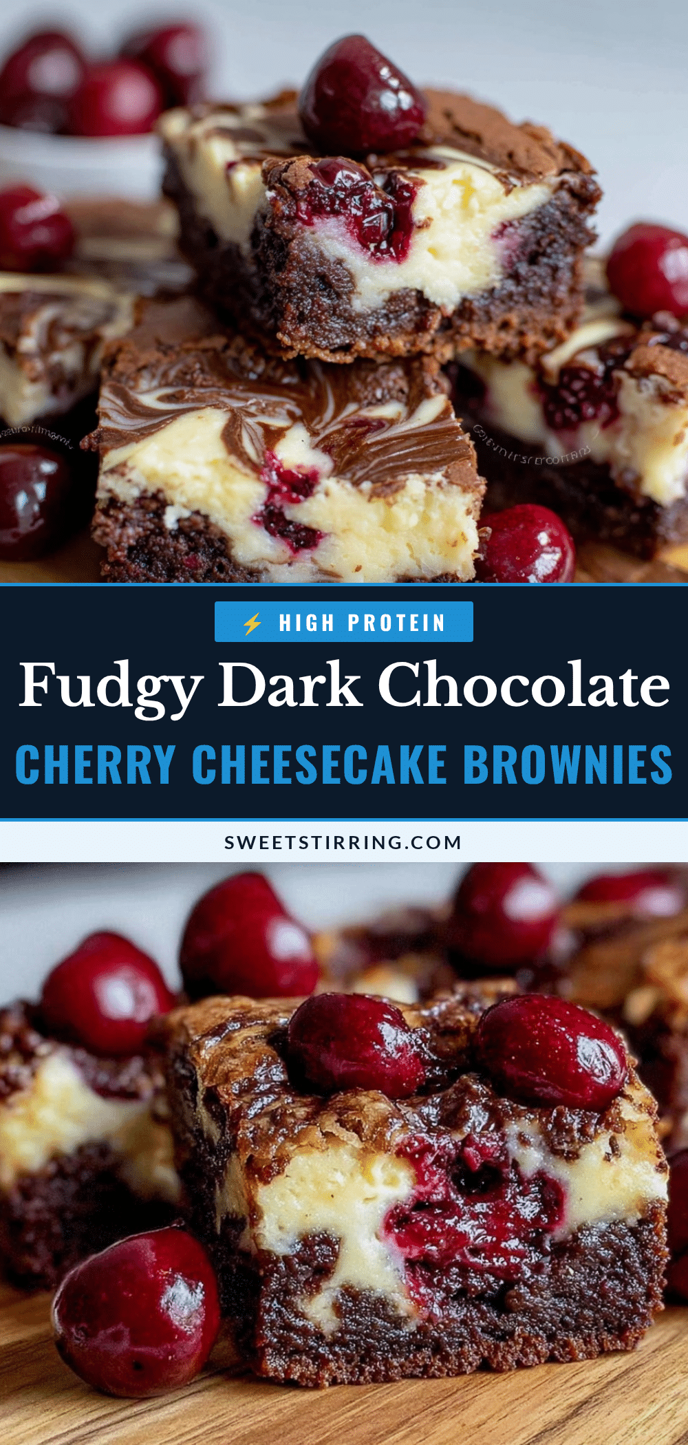 dark chocolate sour cherry cheesecake brownies recipe
