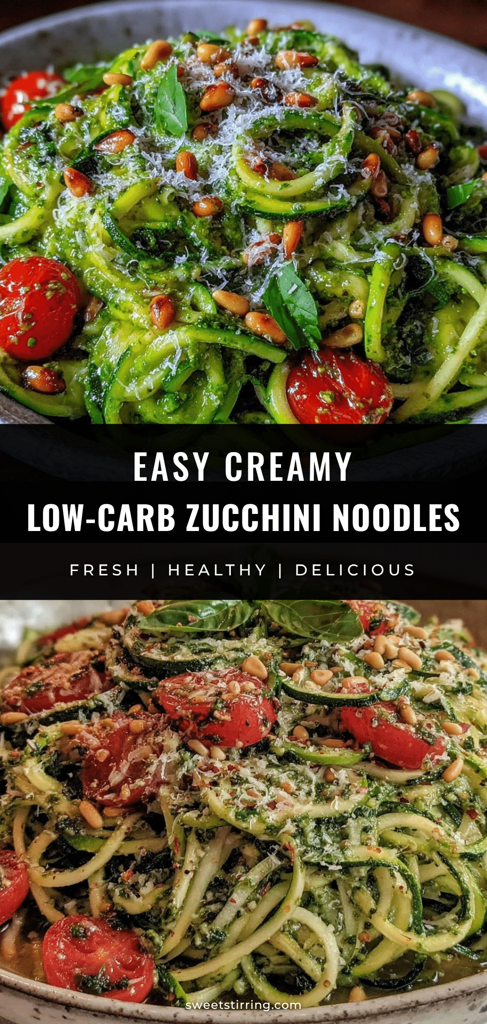 fresh healthy zucchini noodles recipe