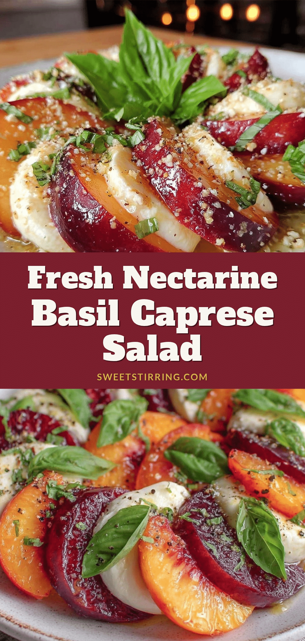 fresh nectarine basil caprese salad recipe