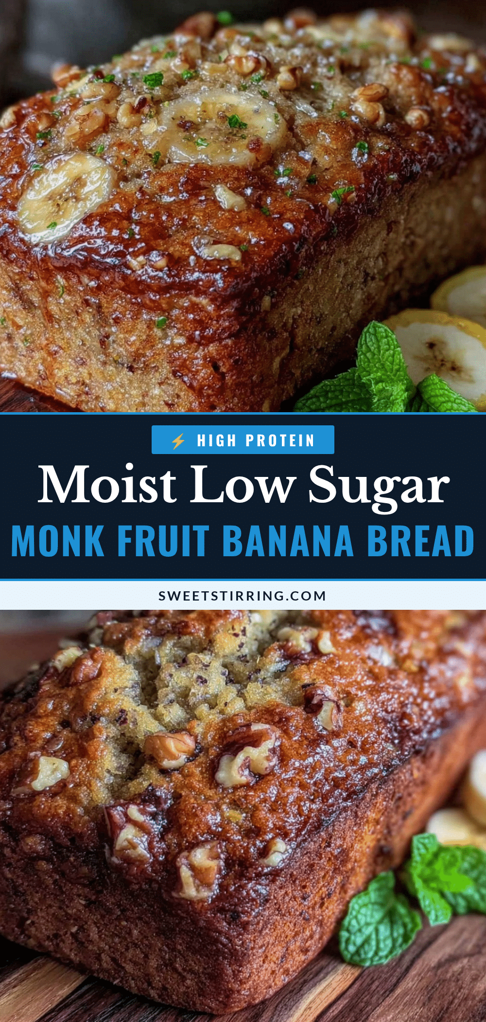 healthy low-sugar banana bread recipe