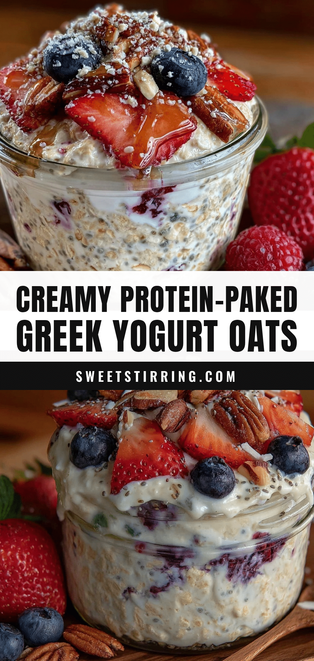 healthy protein overnight oats with Greek yogurt recipe