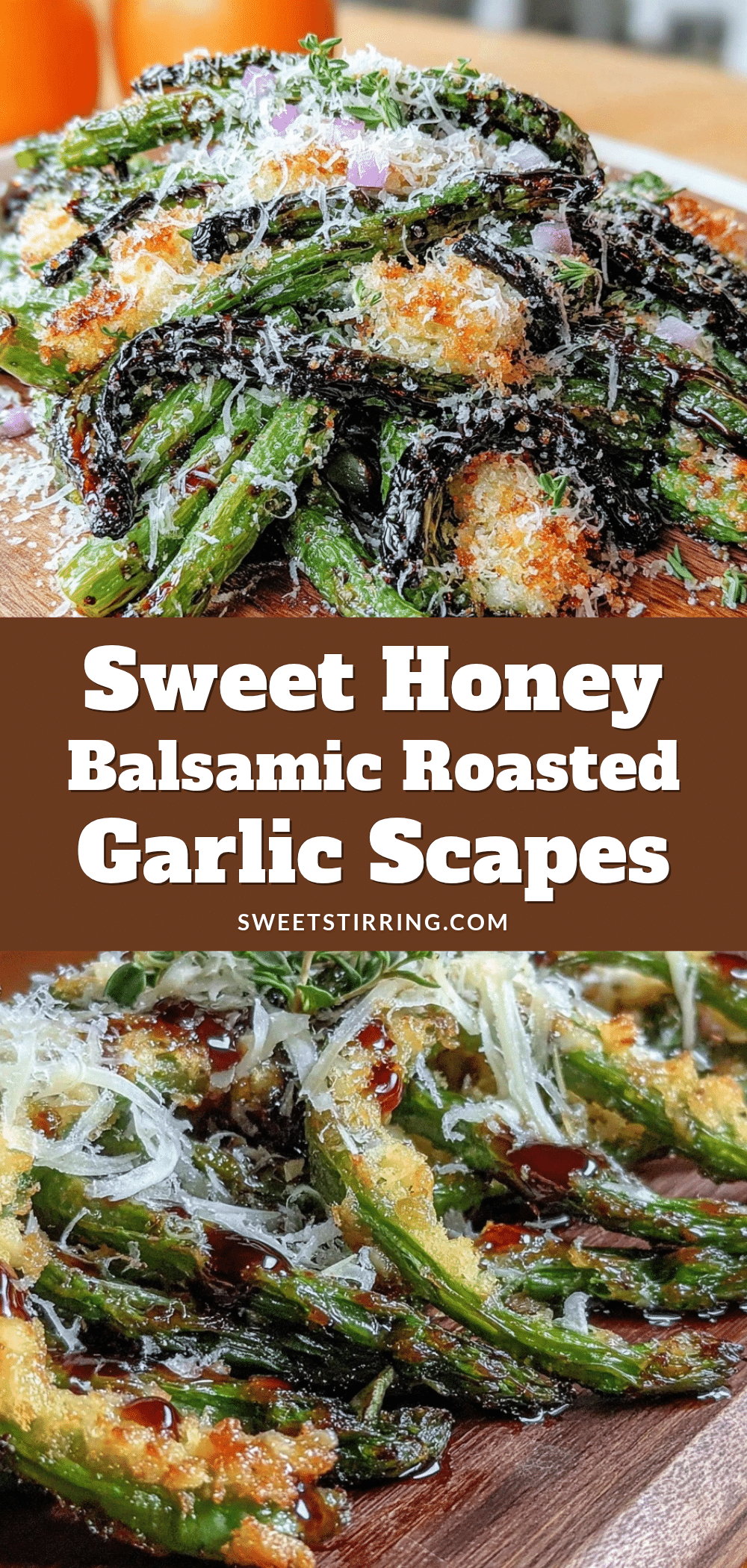 honey balsamic roasted garlic scapes recipe