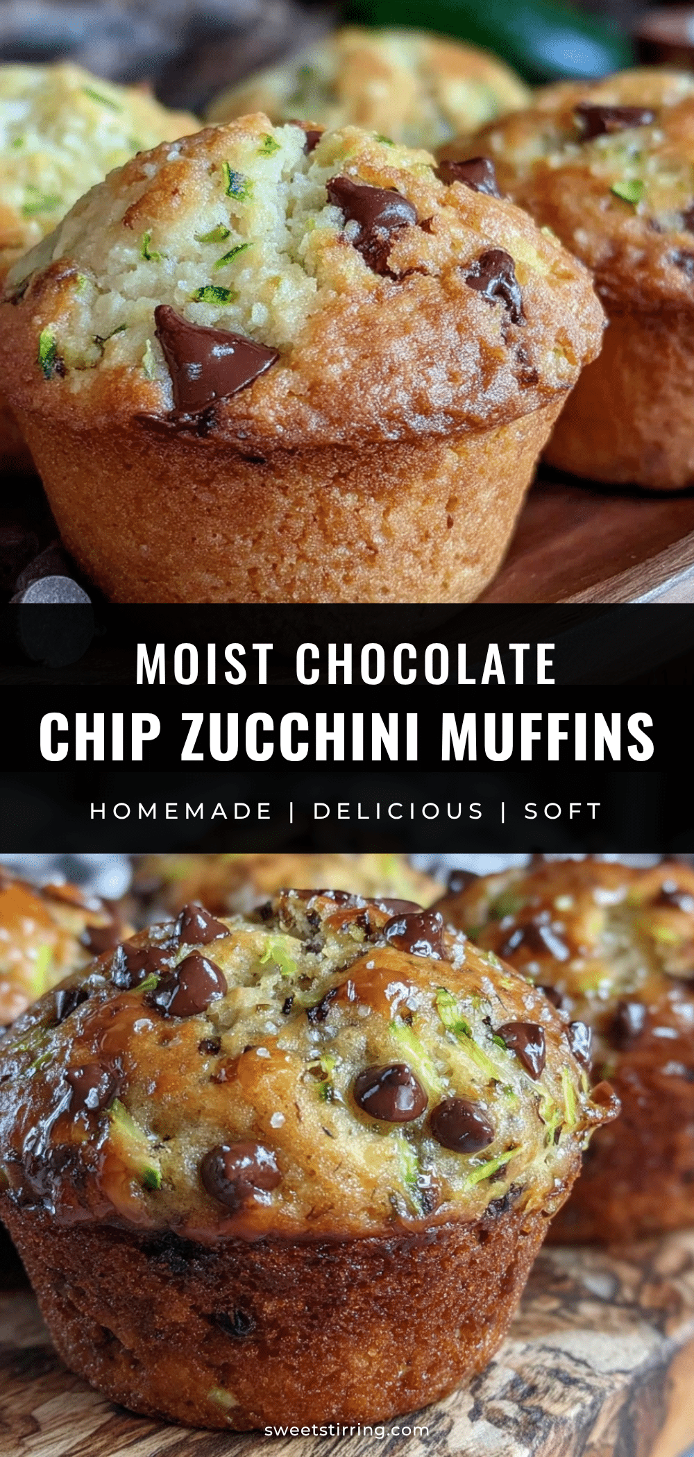 moist chocolate chip zucchini muffins recipe