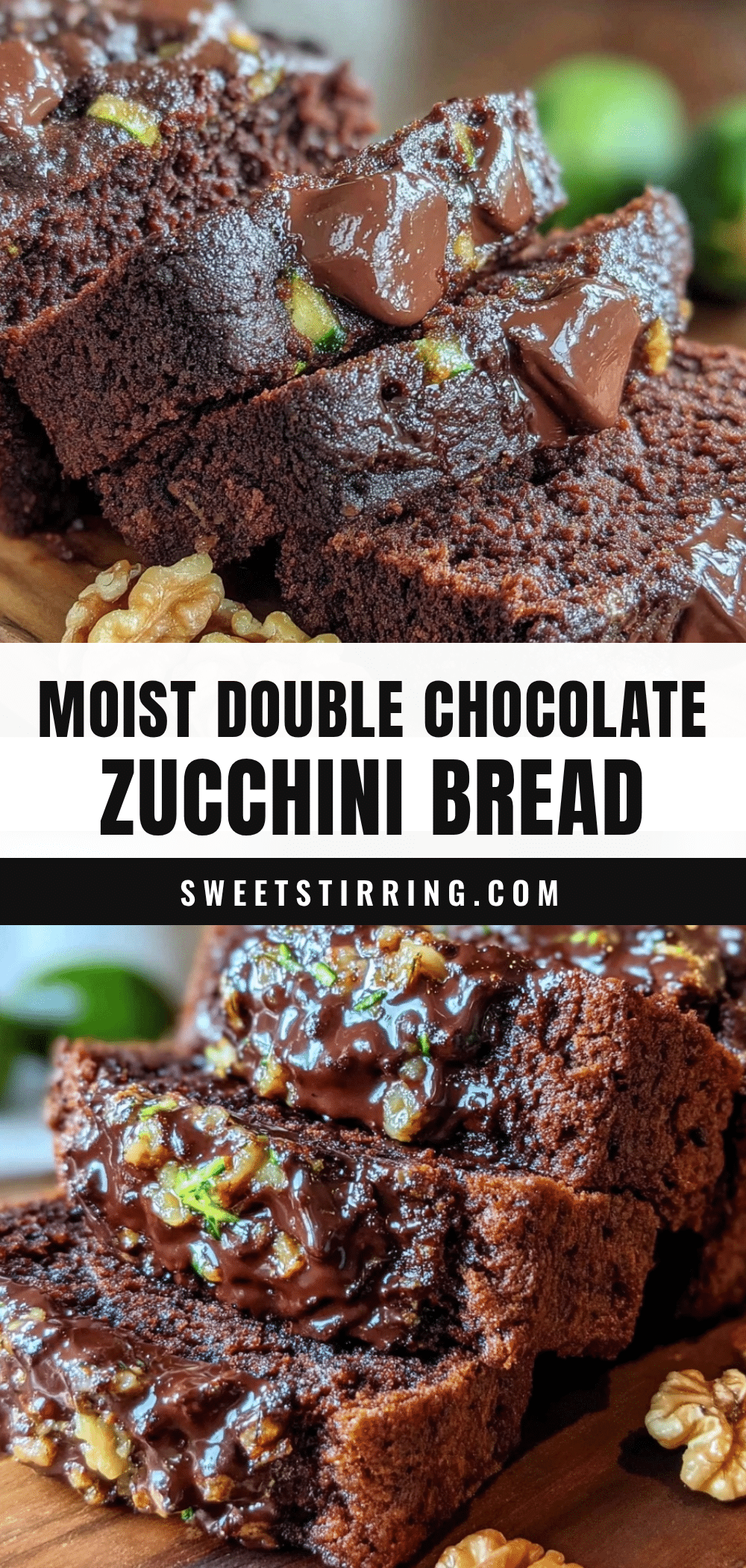 moist double chocolate zucchini bread recipe