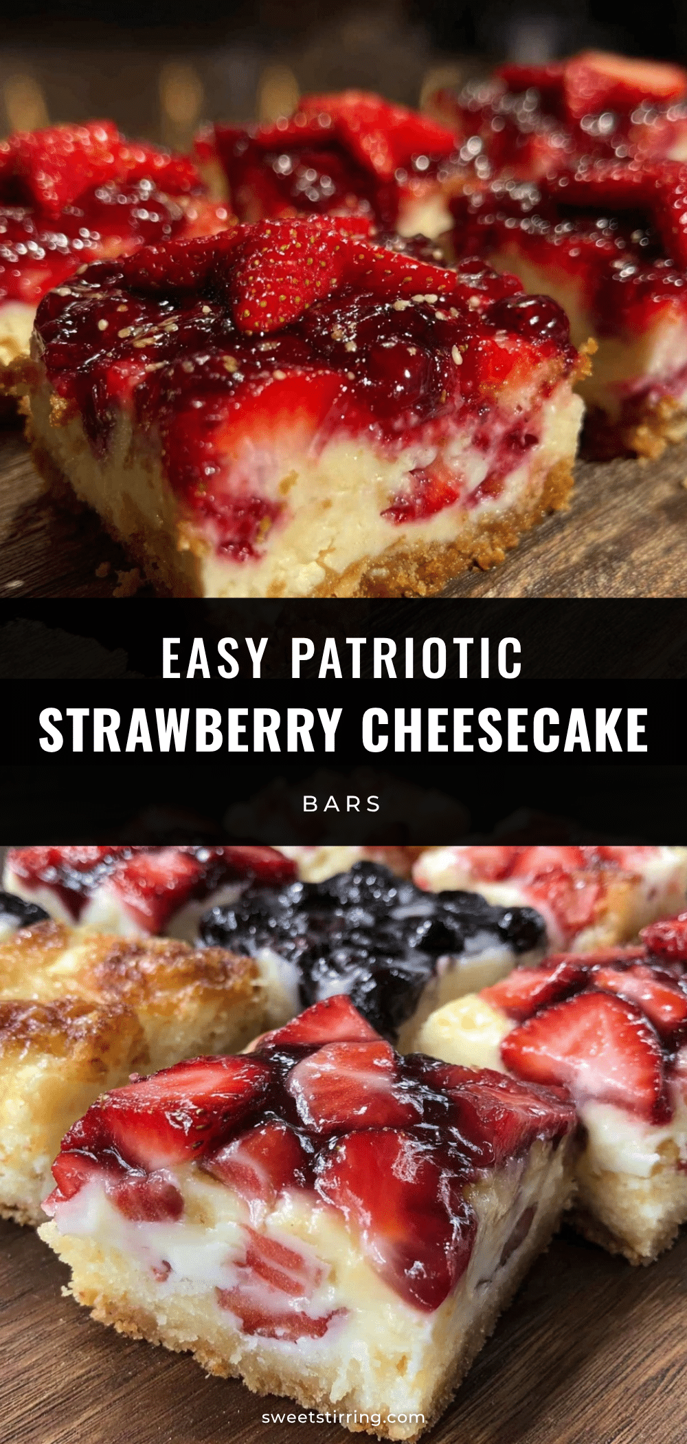 patriotic strawberry cheesecake bars recipe