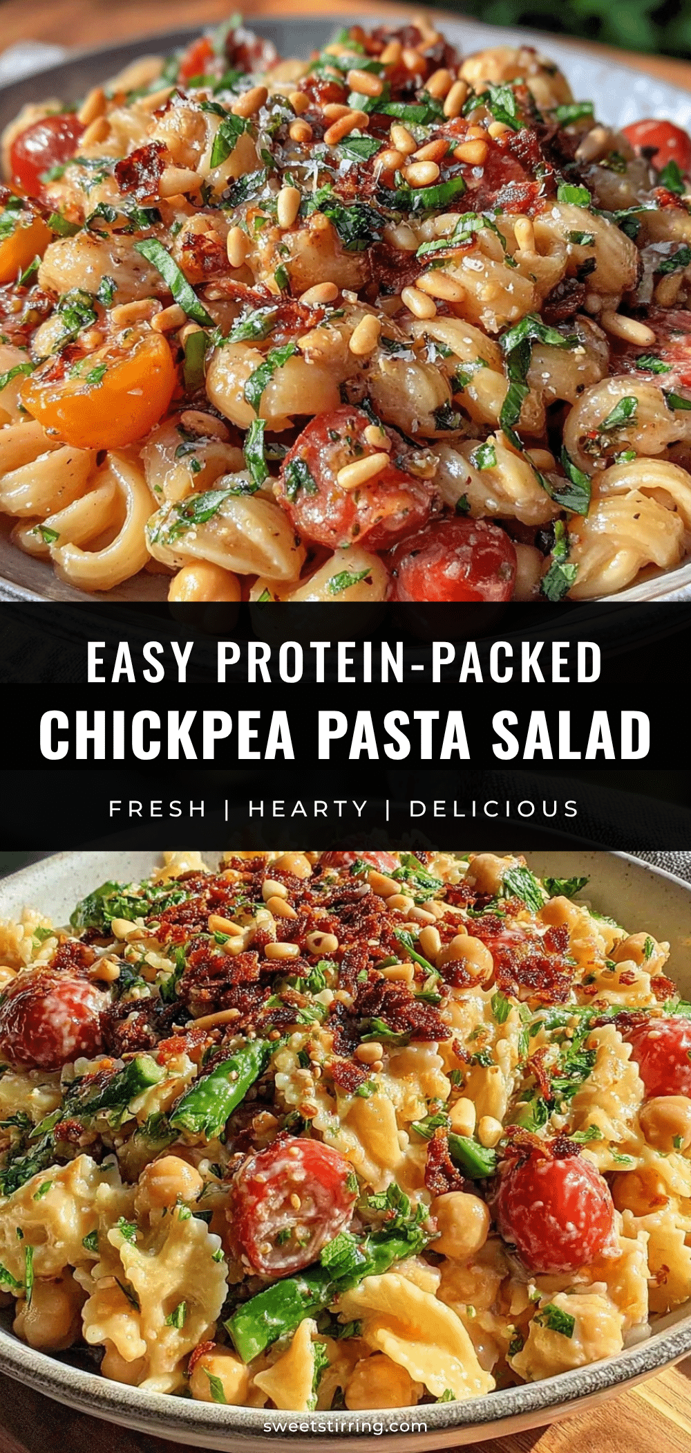protein-packed chickpea pasta salad recipe