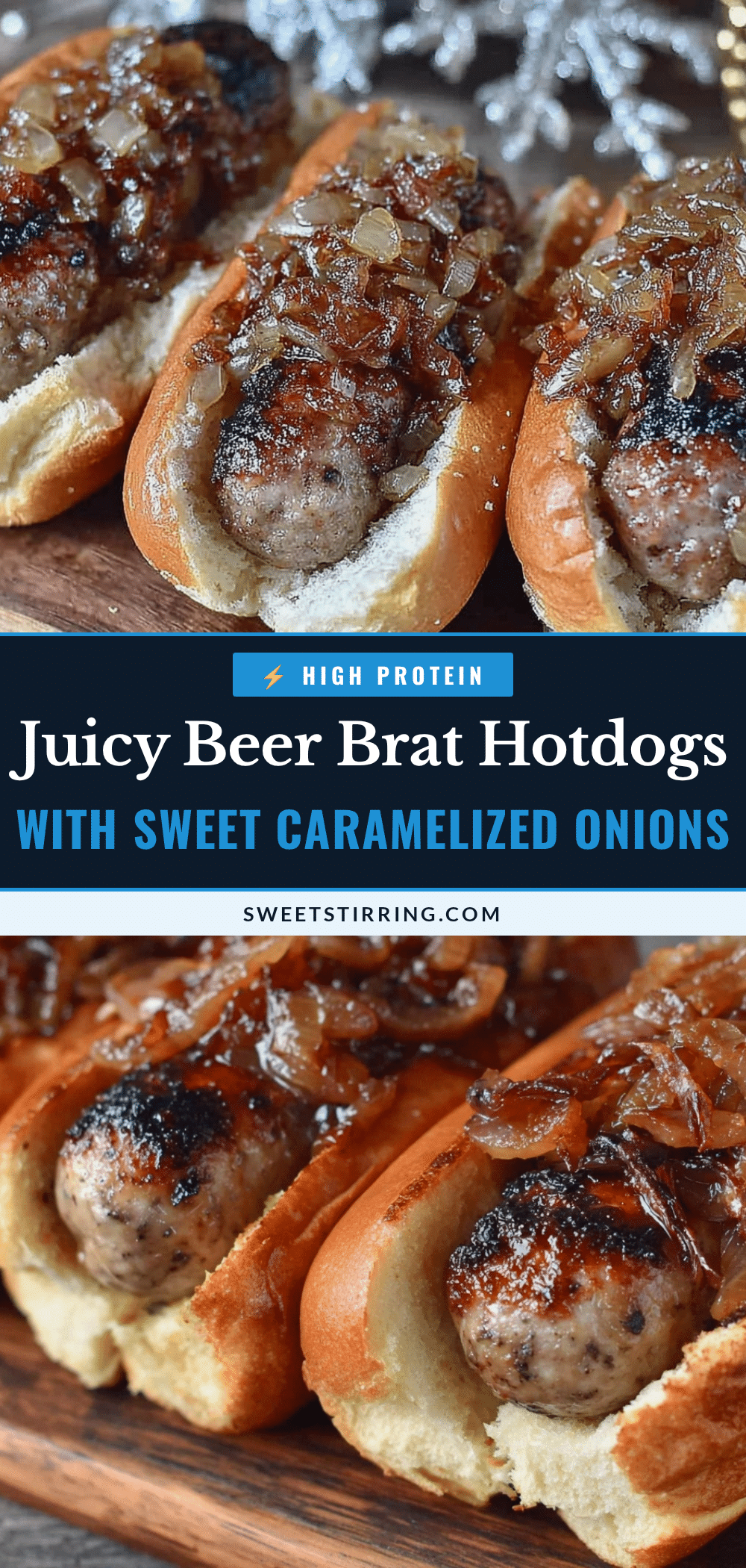 Savory Beer Brat Hotdogs recipe