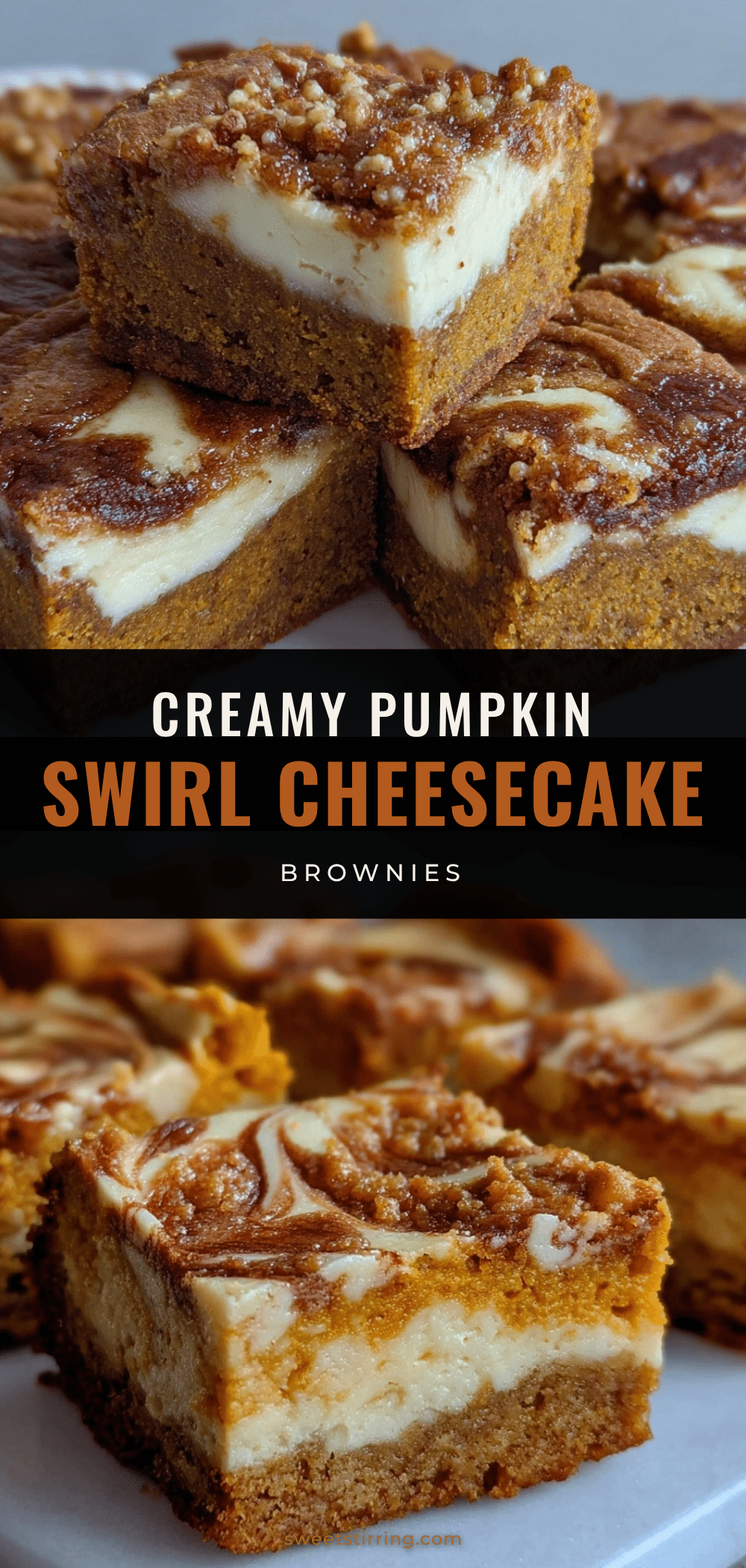 creamy pumpkin cheesecake brownies swirl recipe