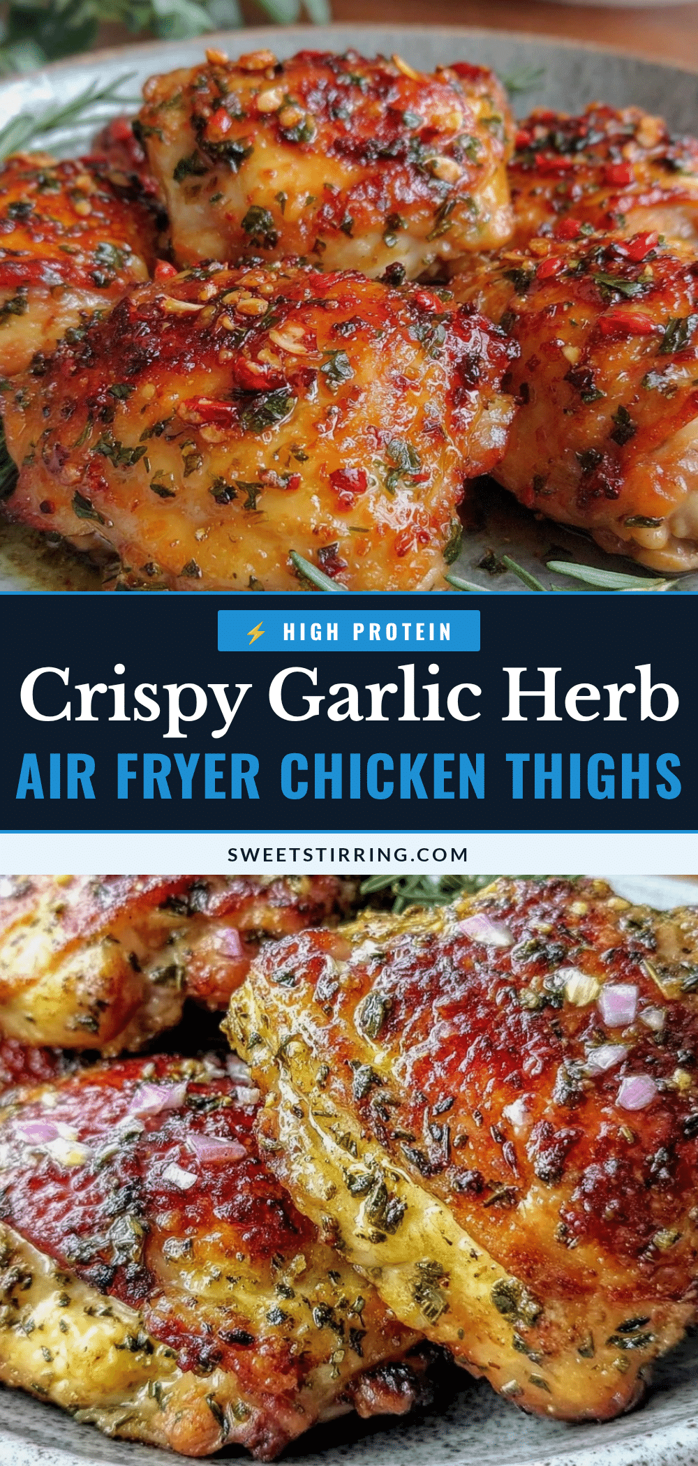 crispy garlic herb chicken thighs air fryer recipe recipe