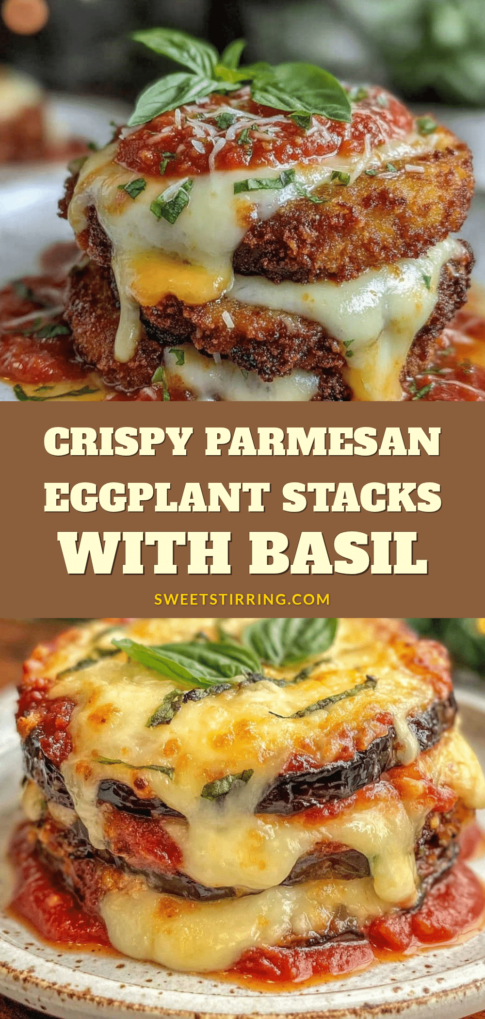 crispy Parmesan baked eggplant stacks recipe