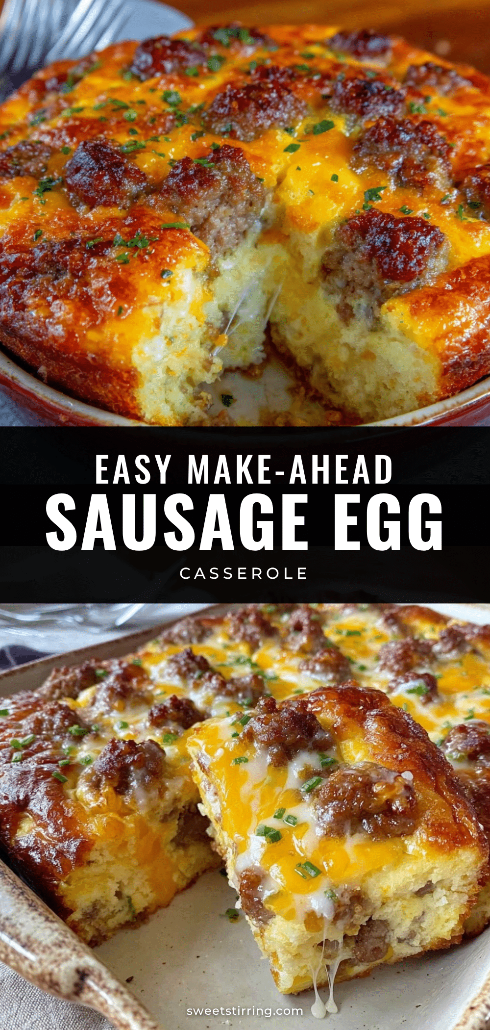 easy make-ahead egg and sausage breakfast casserole recipe