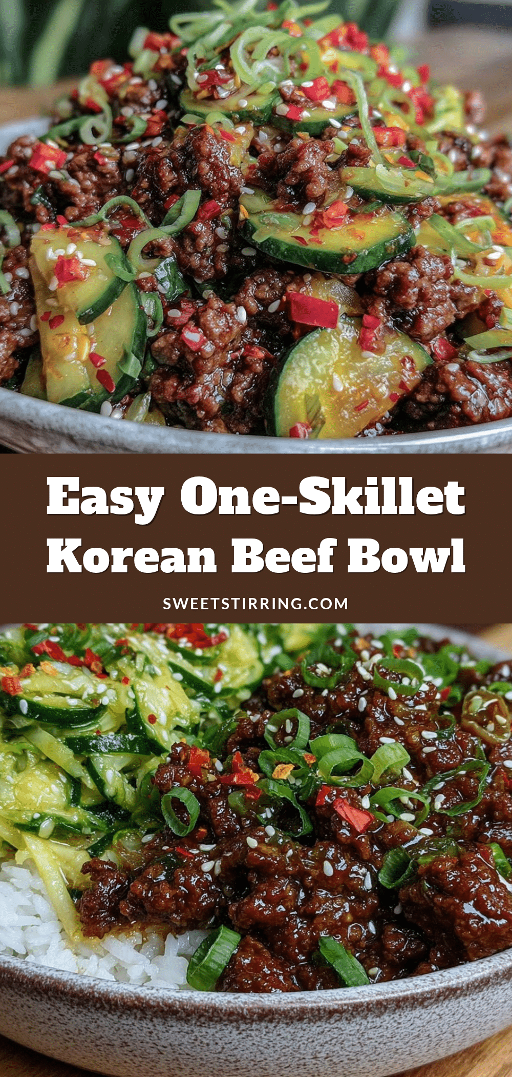 Easy One-Skillet Korean Ground Beef Bowl recipe