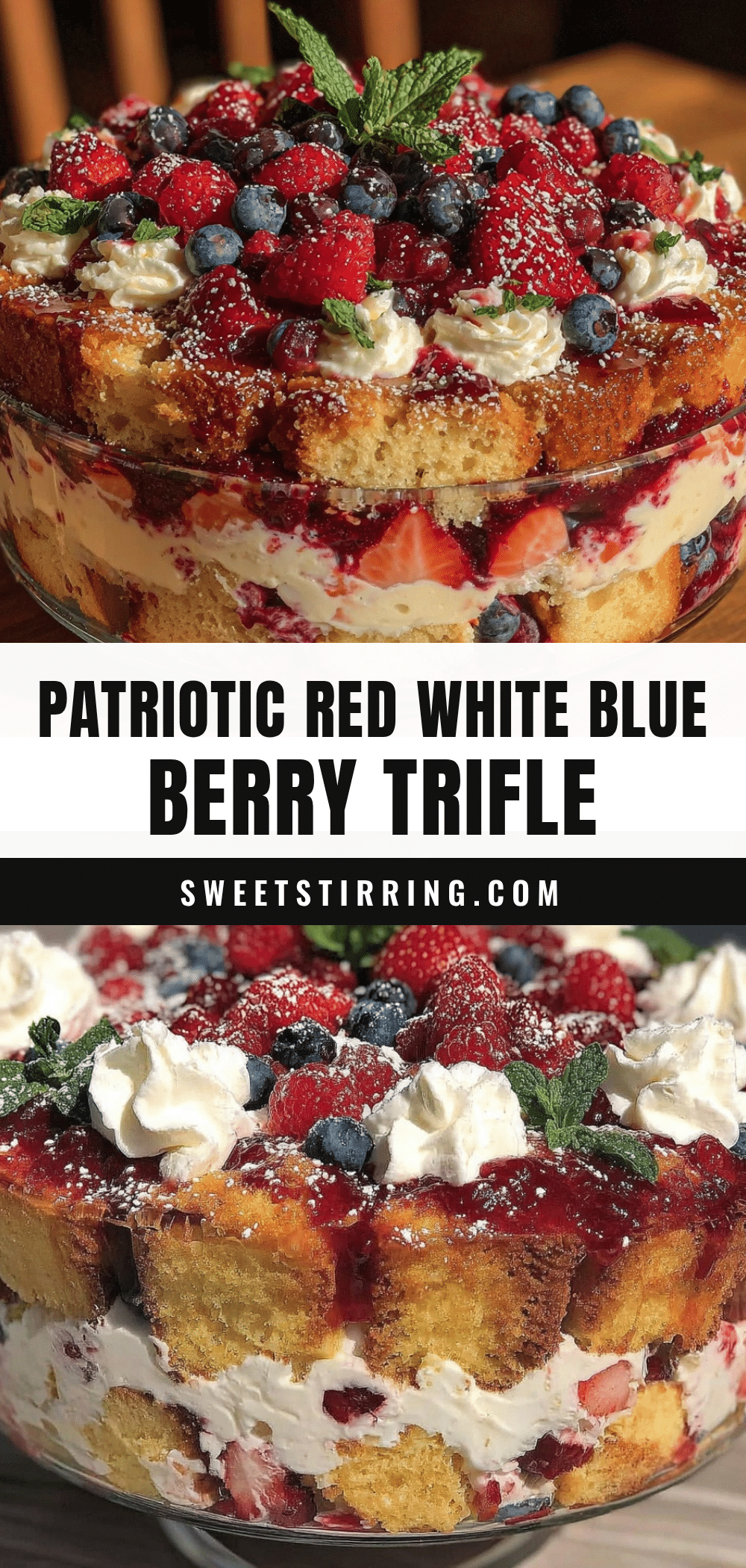 fresh red white and blue berry trifle recipe