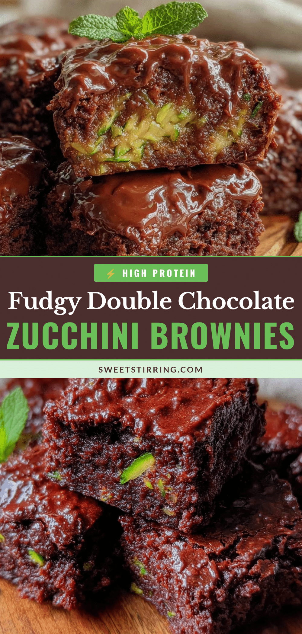 fudgy double chocolate zucchini brownies recipe