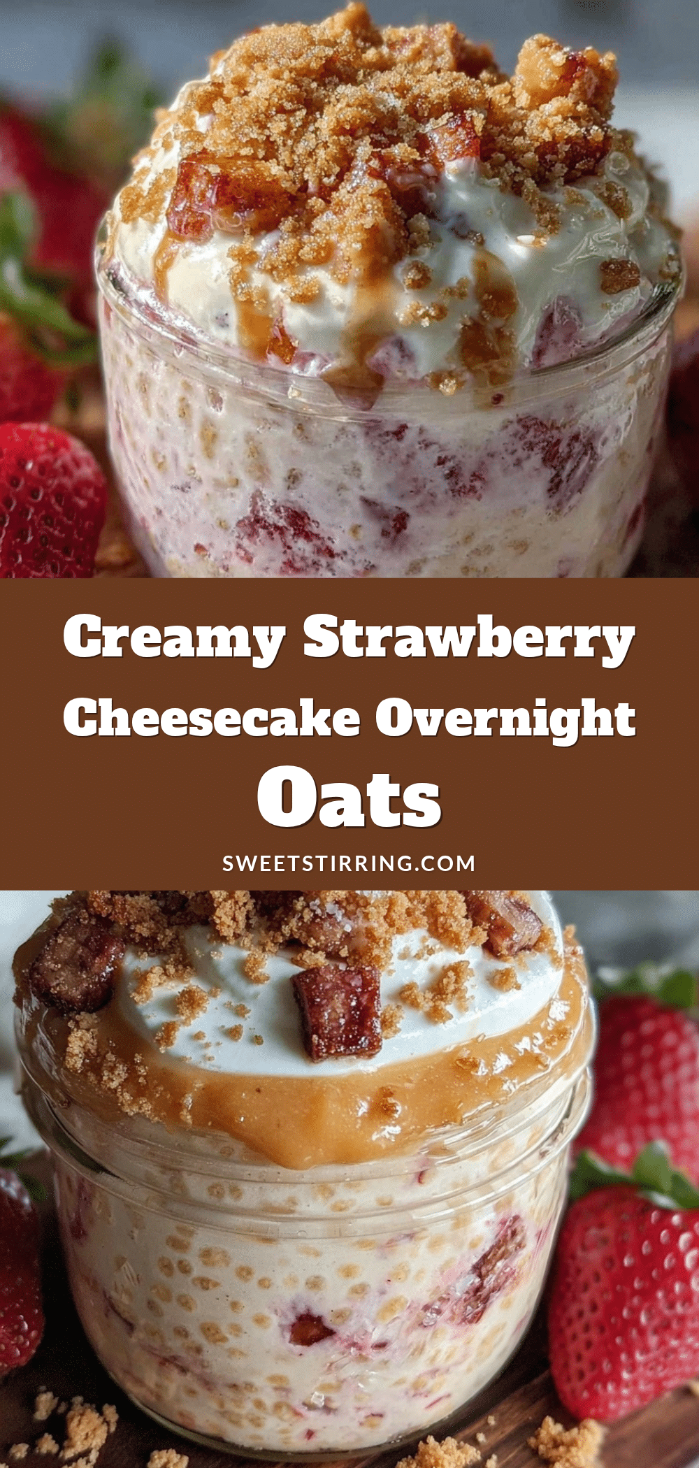 strawberry cheesecake overnight oats recipe