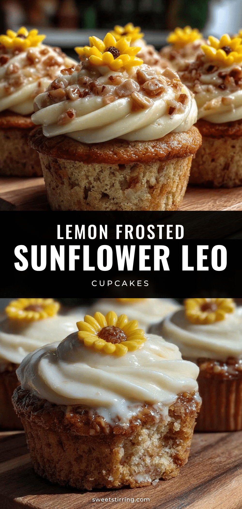 sunflower leo cupcakes with lemon frosting recipe