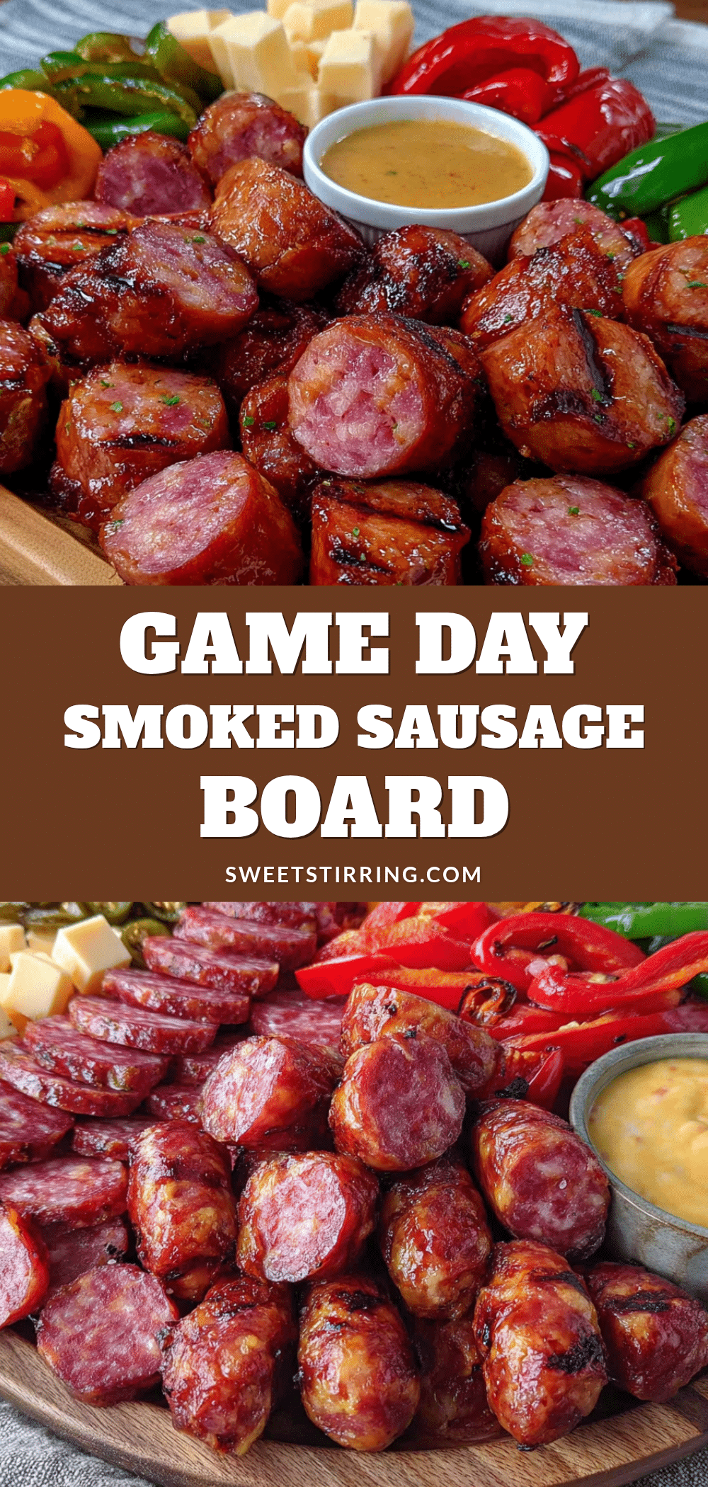 Best Smoked Sausage and Pepper Football Charcuterie Board recipe