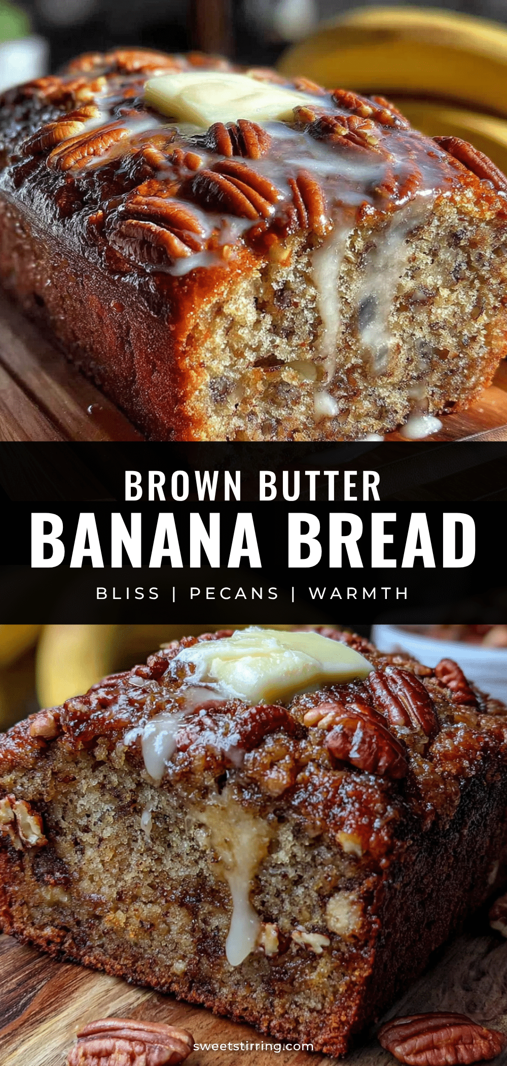 brown butter banana bread with toasted pecans recipe